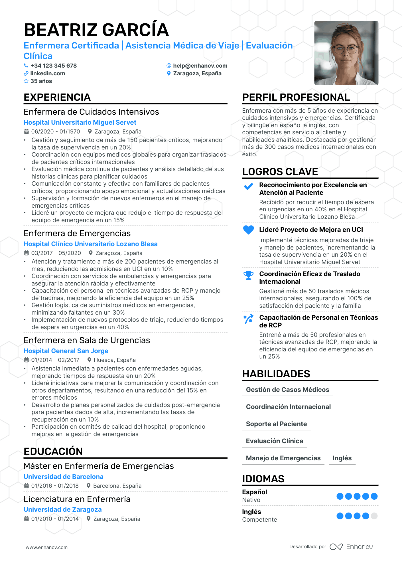 Enfermera de Salud Mental Resume Example