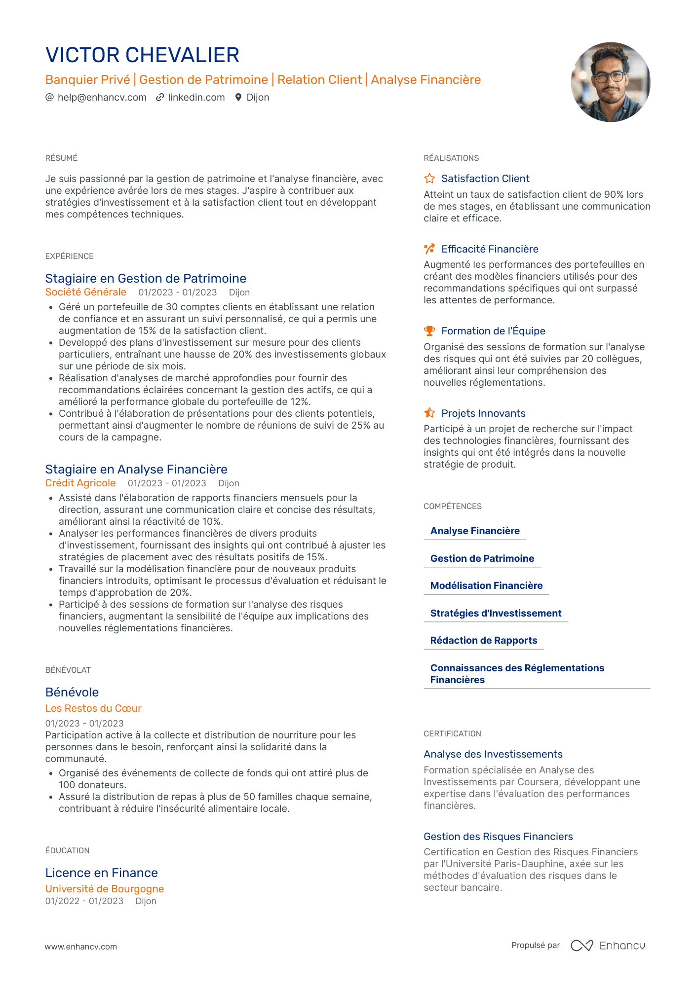 Anglais pour la banque Resume Example