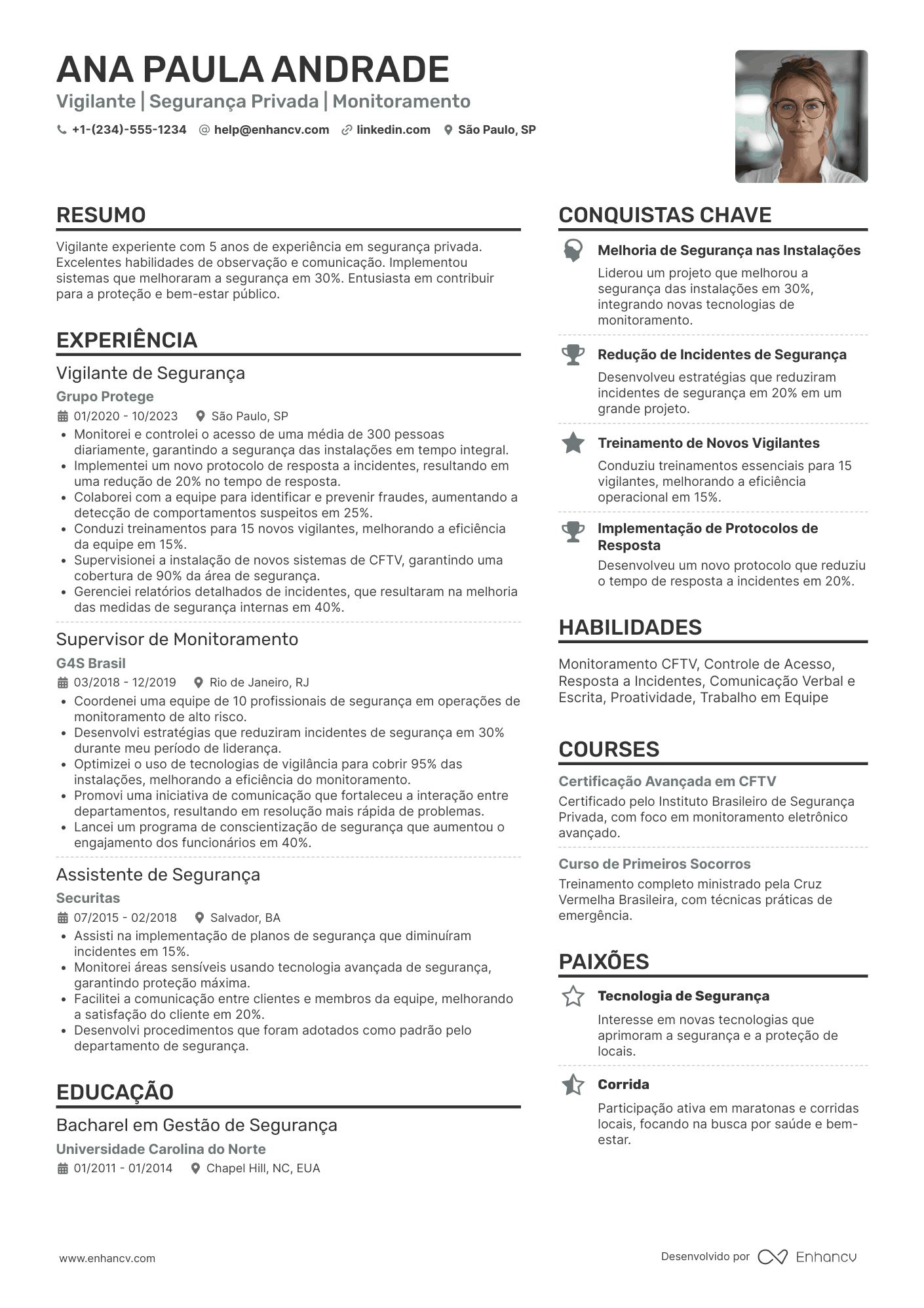 Vigilante Recém Formado Resume Example