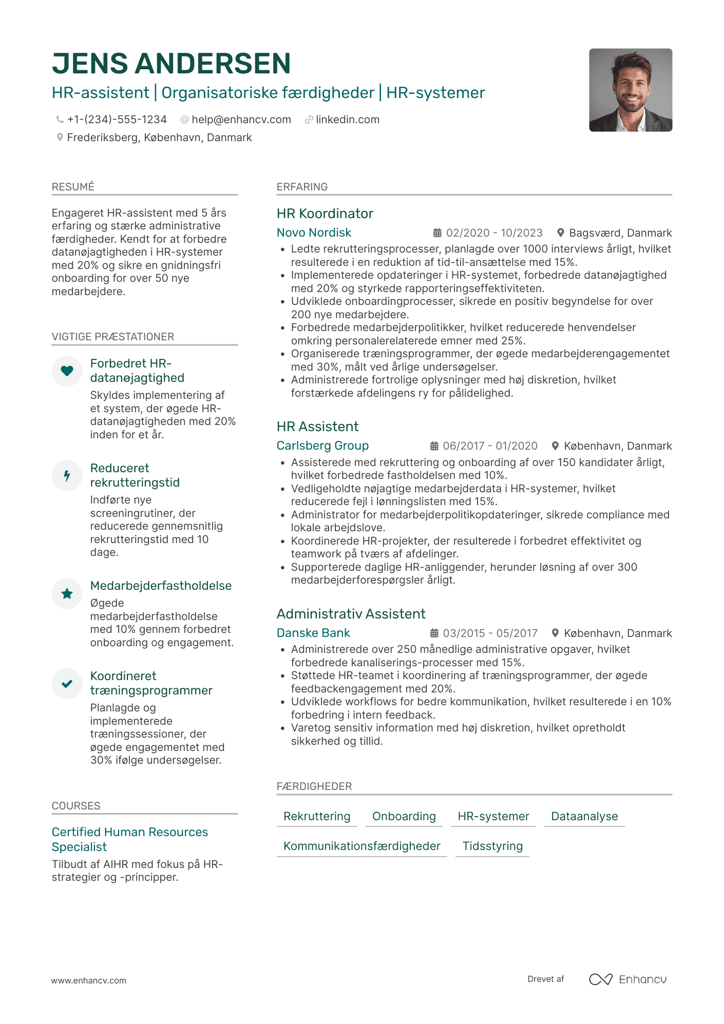 CV til HR assistent Resume Example