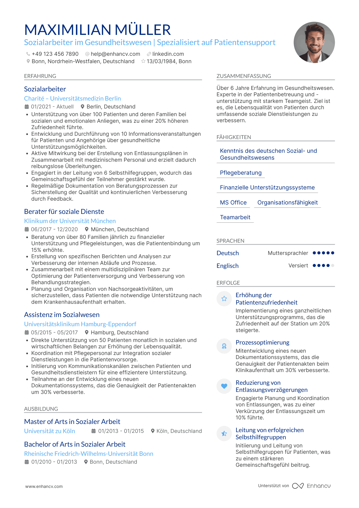 Lebenslauf in Sozialarbeiter in der Gesundheitsbranche Resume Example