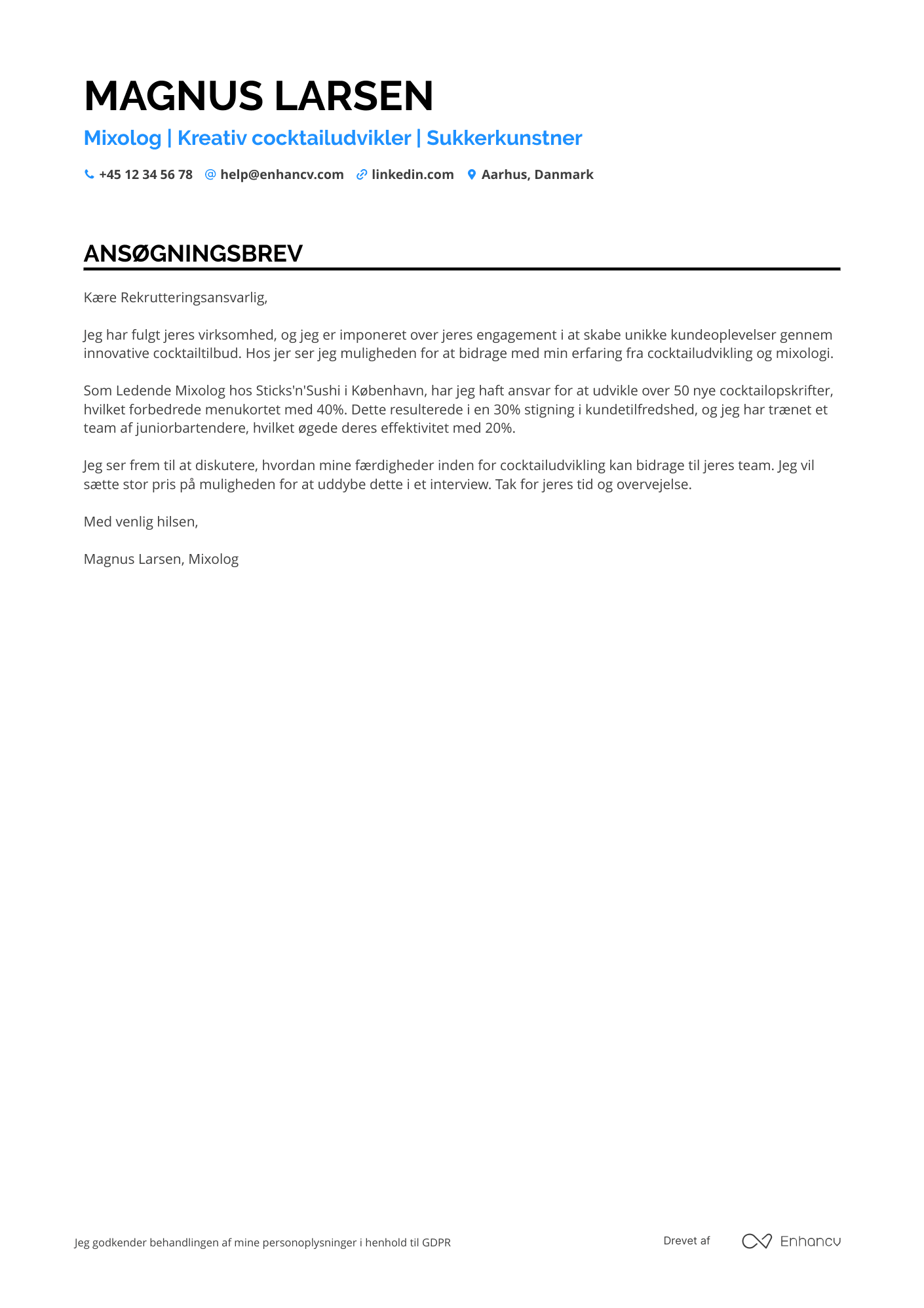 Ansøgningsbrev til Mixolog Resume Example