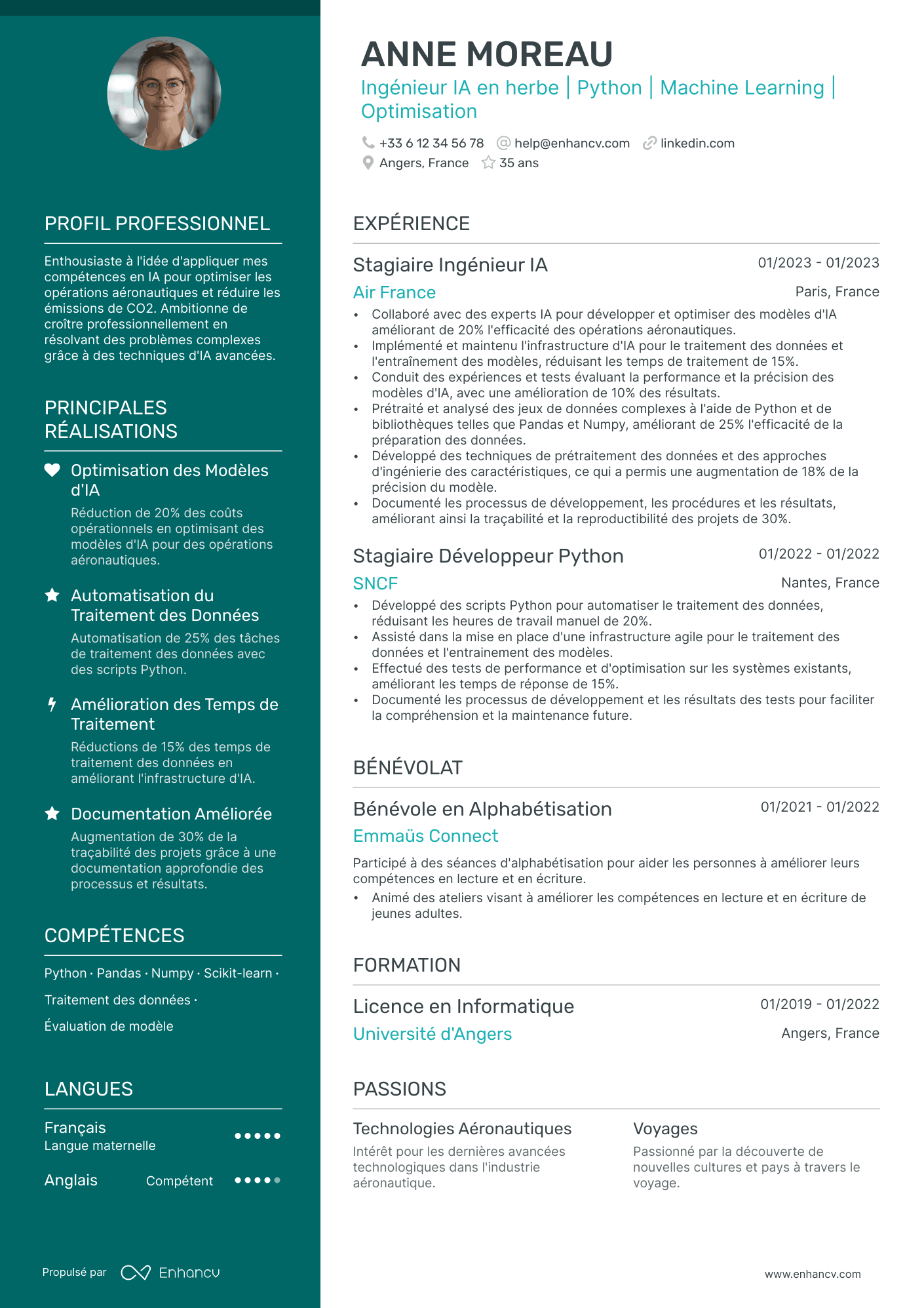 Ingénieur Stagiaire Resume Example