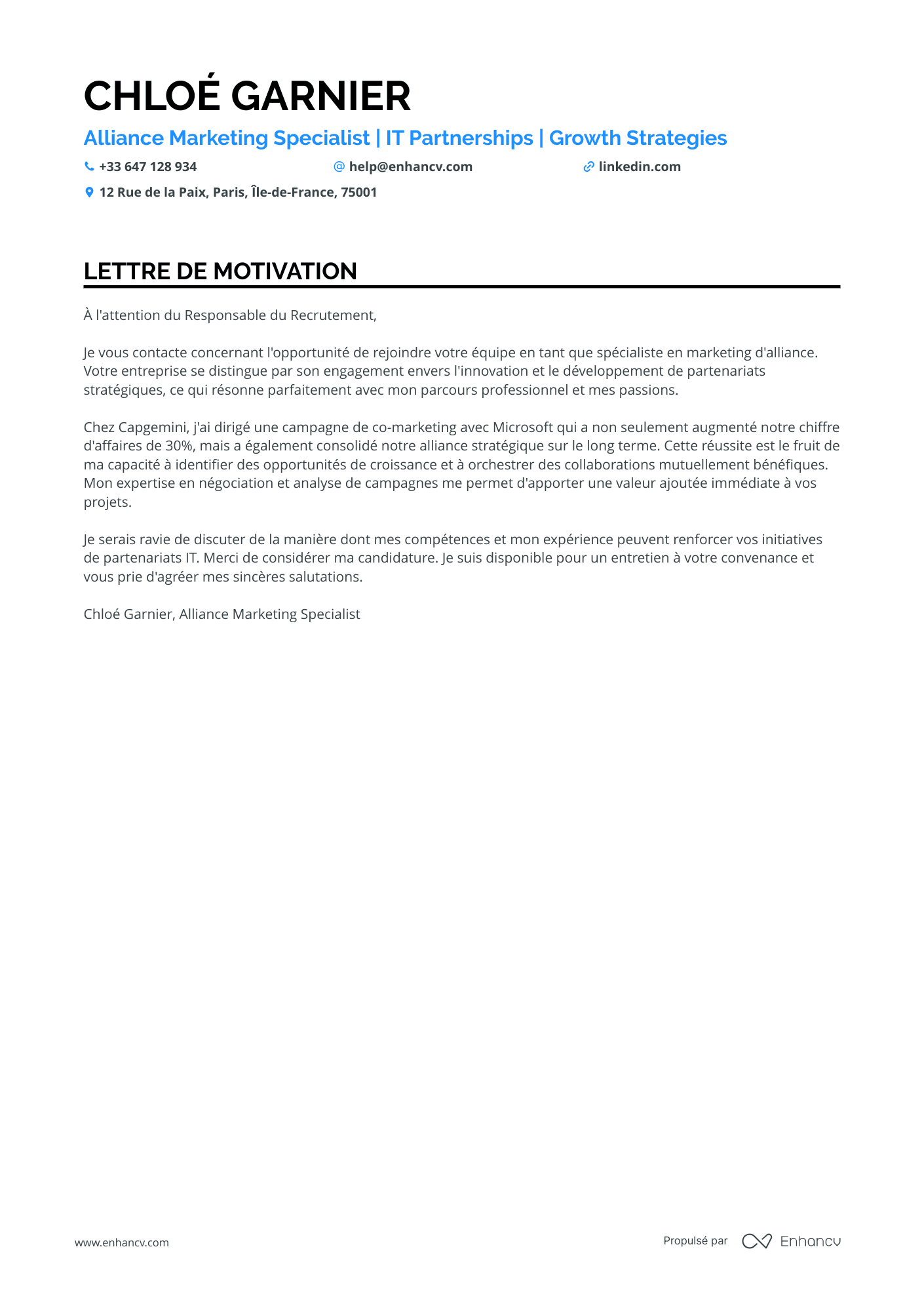Spécialiste Marketing Digital Resume Example