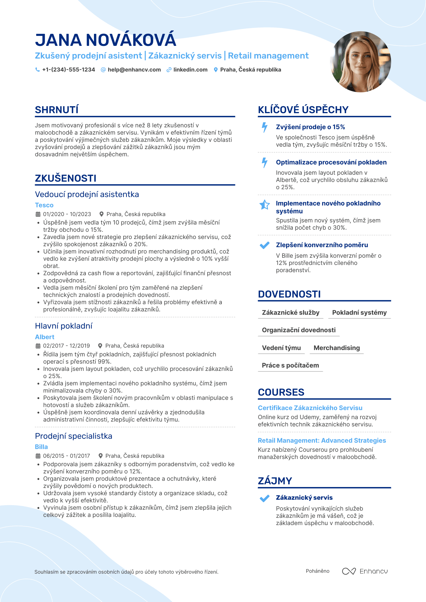 Životopis pro Prodavač v obchode s potravinami Resume Example