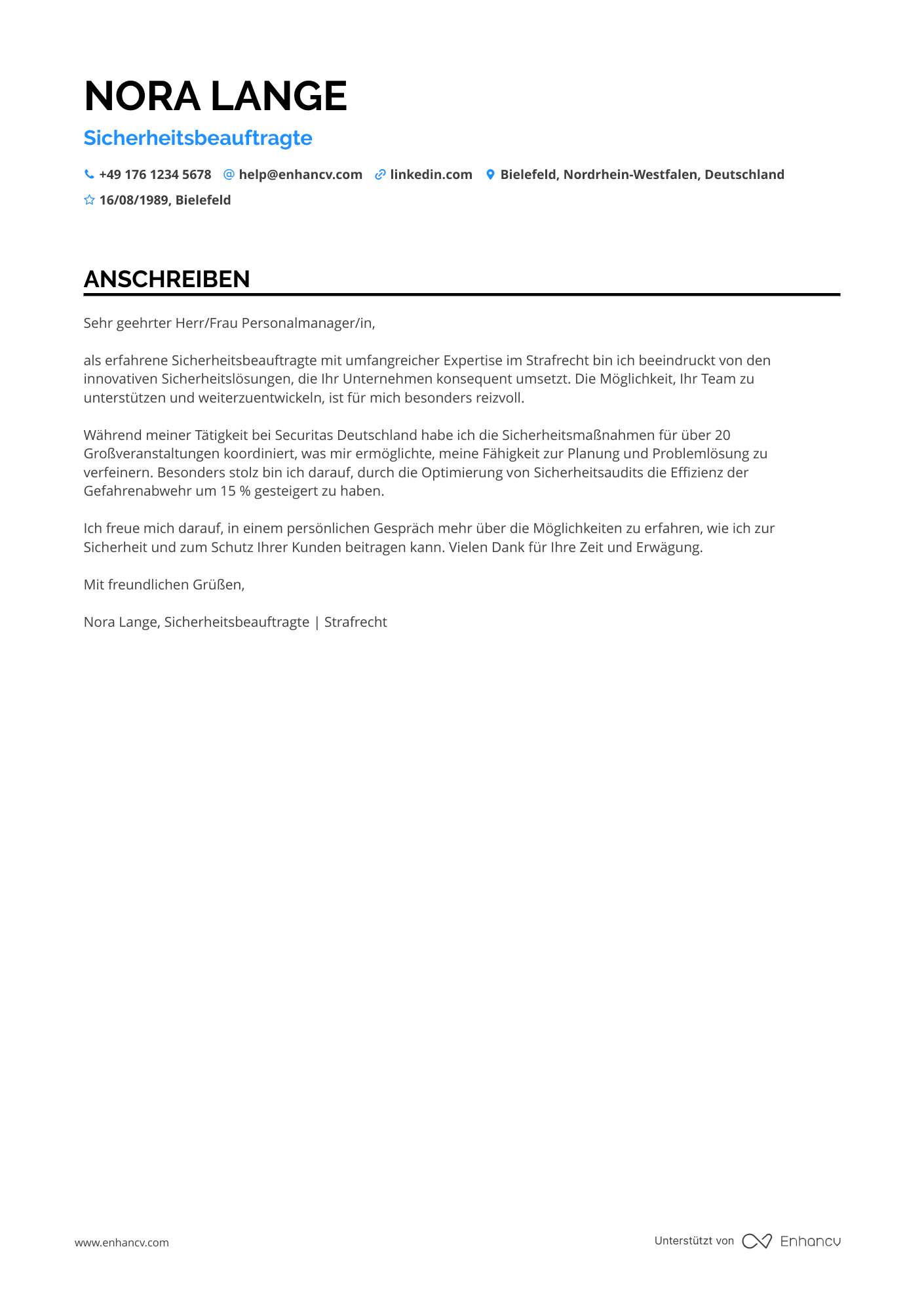 Polizei Auszubildender Resume Example