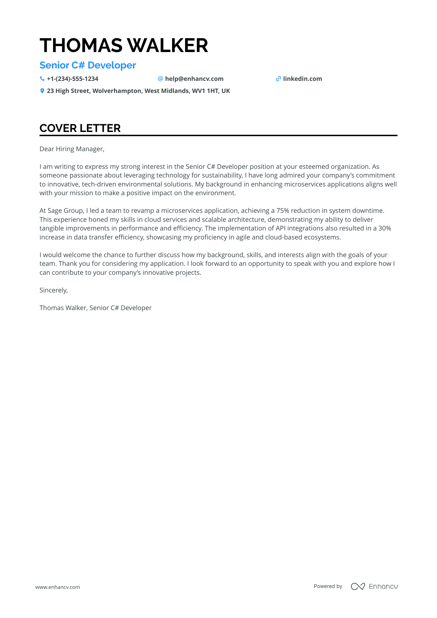 .Net Software Developer Resume Example