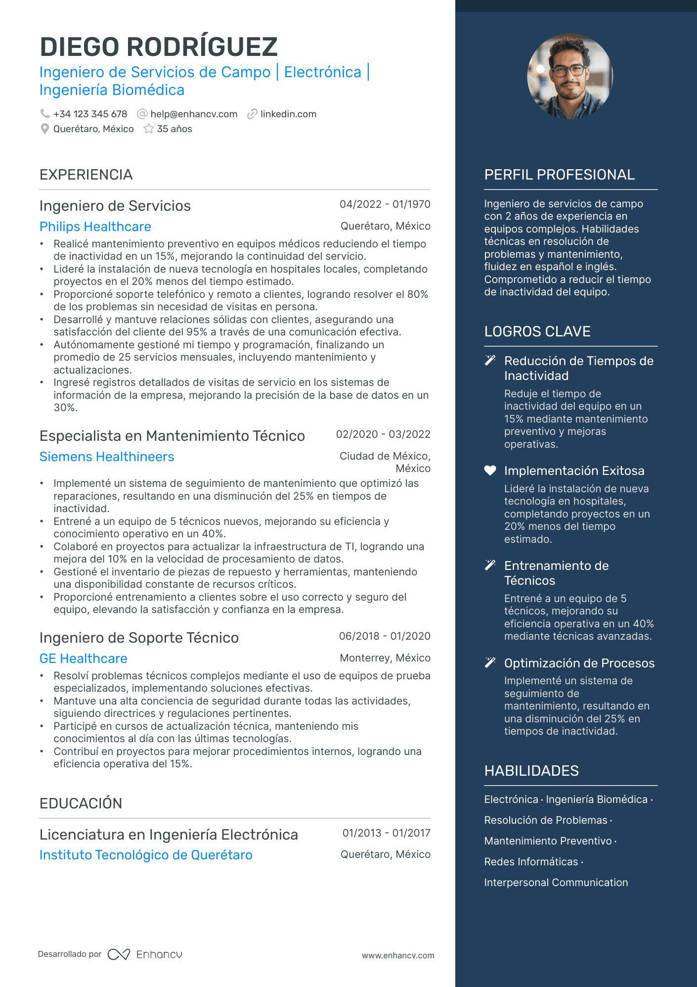 Currículum España de atención al cliente Resume Example