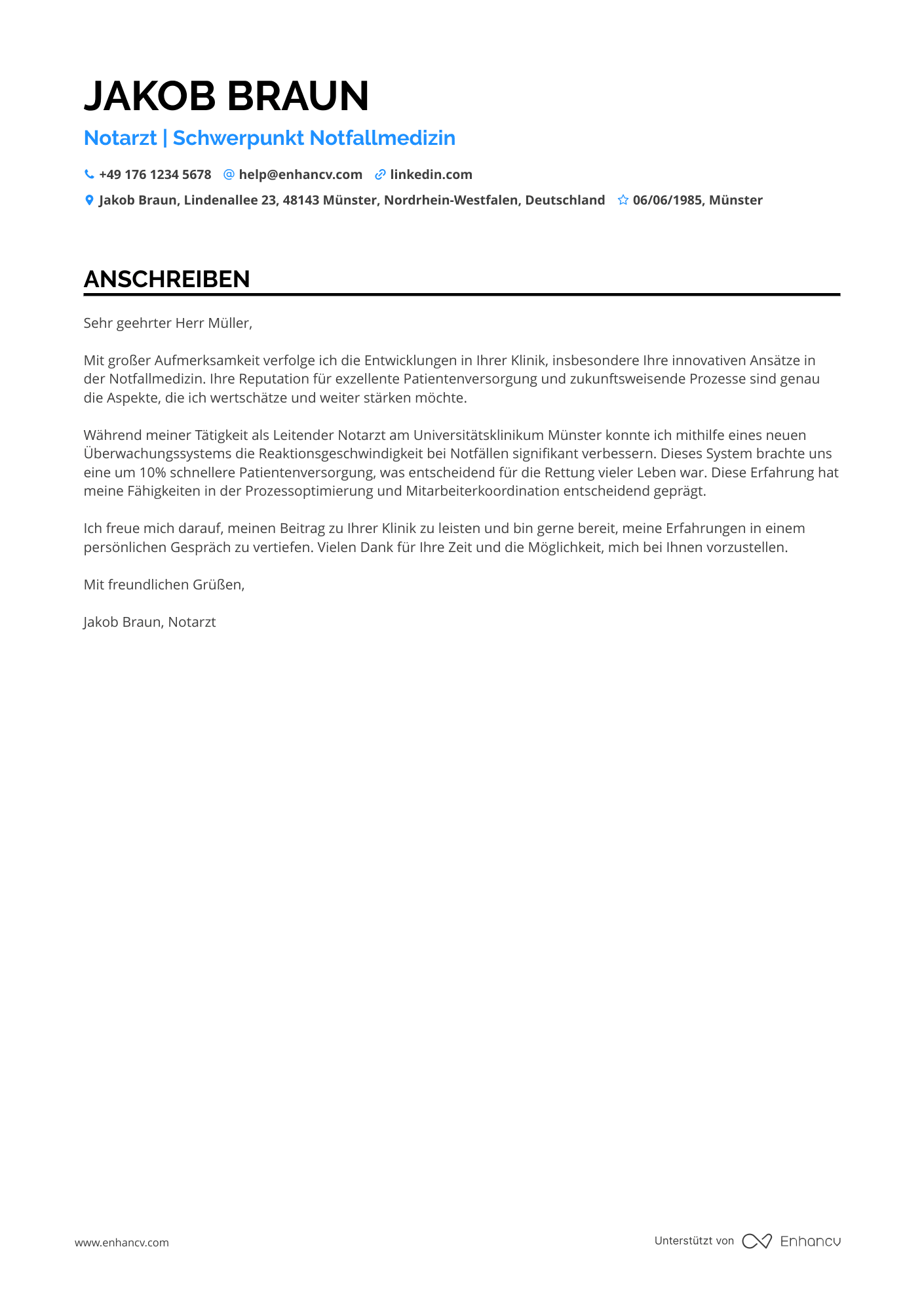 Notarzt Resume Example