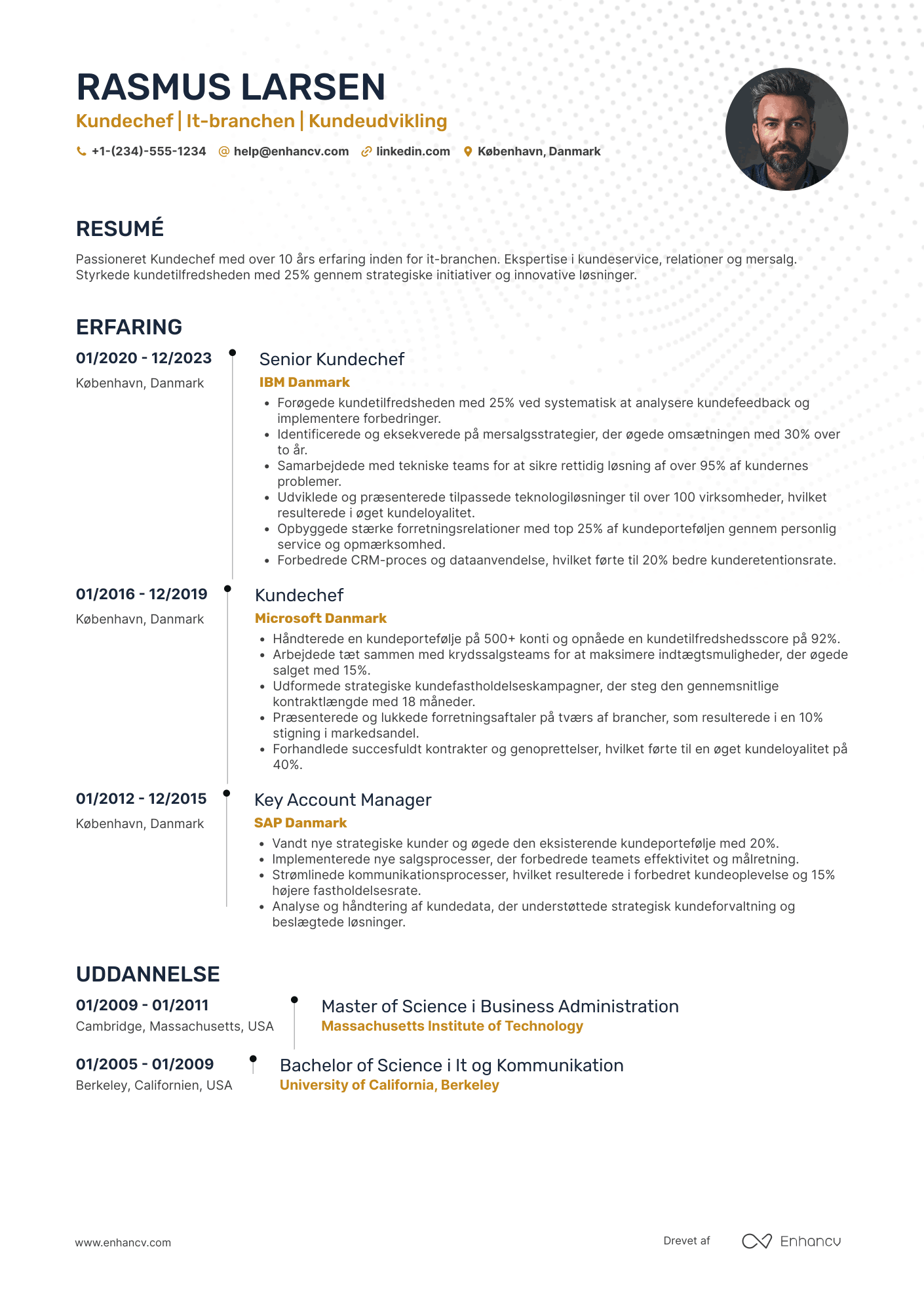 CV til Kundechef i it branchen Resume Example
