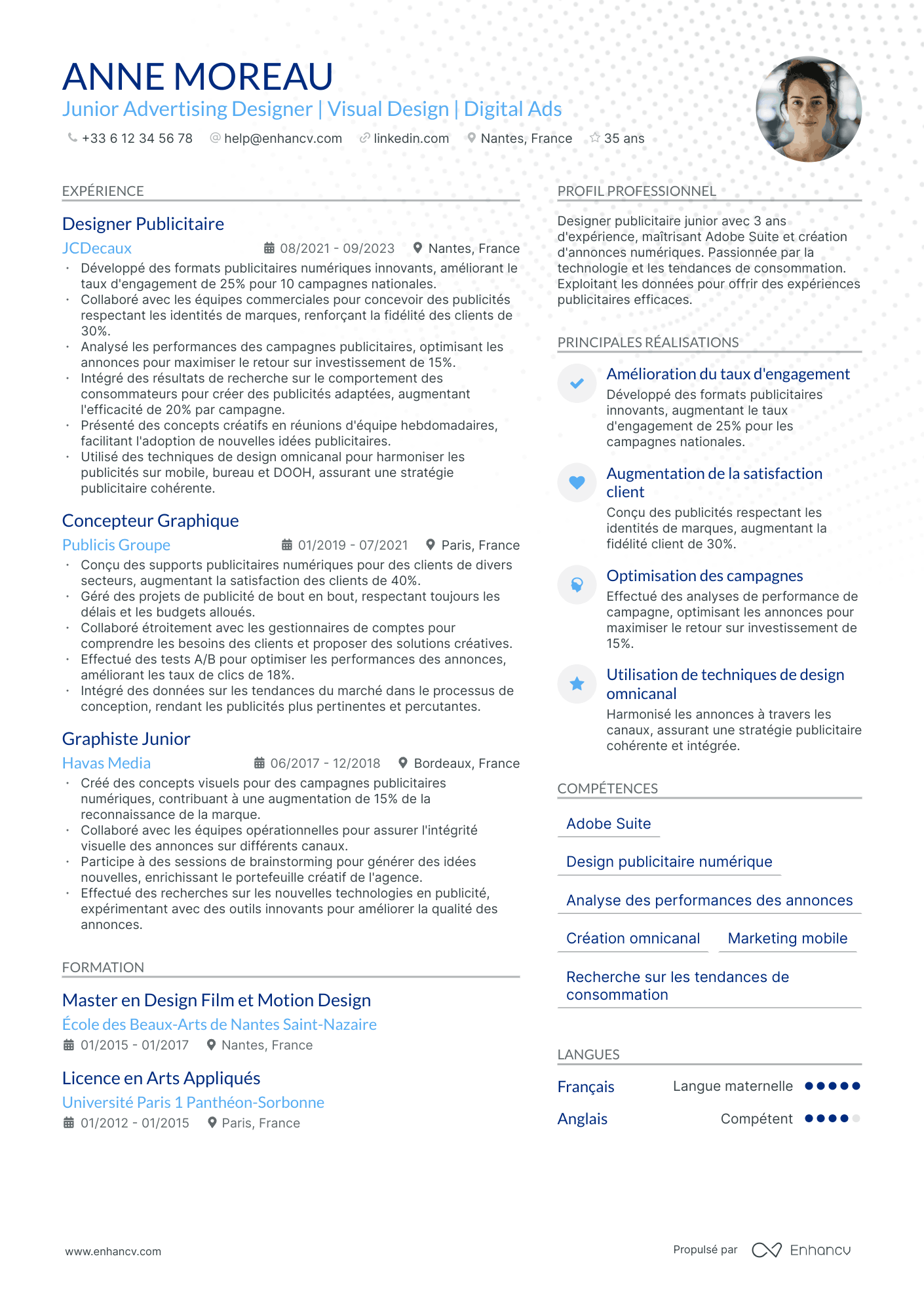 Graphiste Publicitaire Resume Example