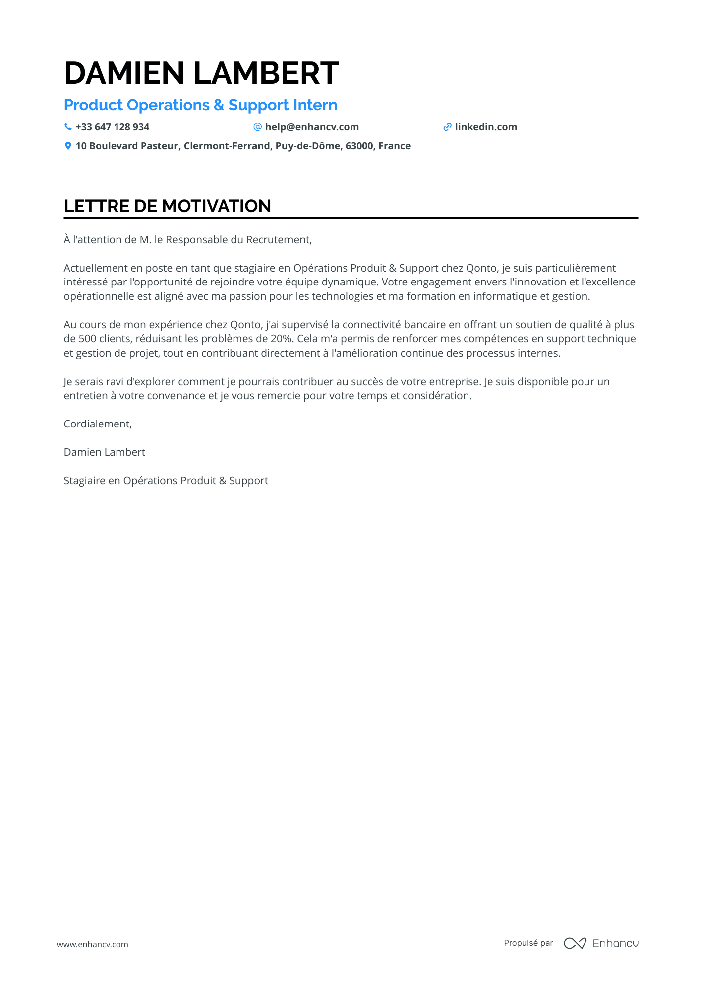 Stagiaire Banque Resume Example