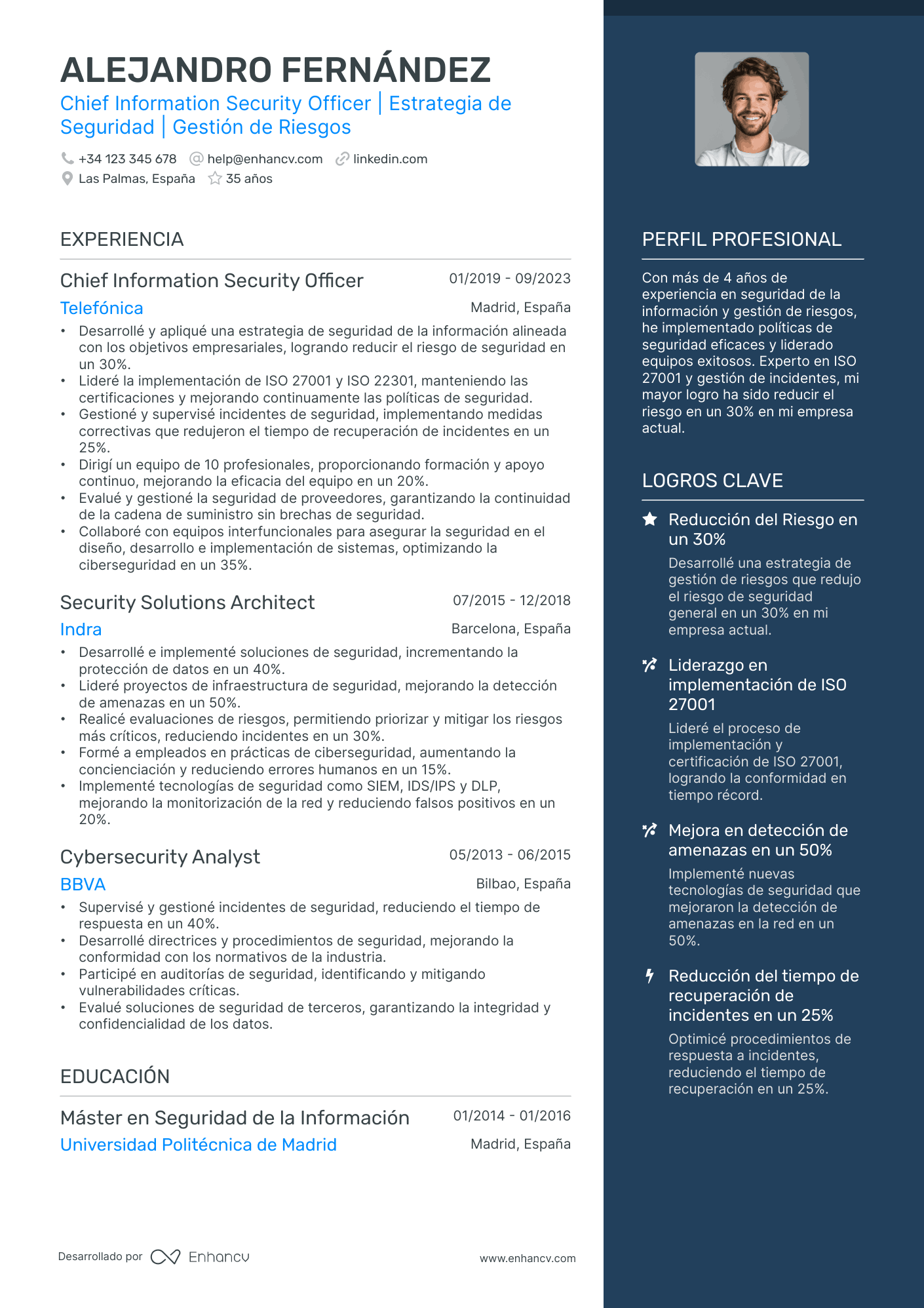 Jefe de Informática Resume Example