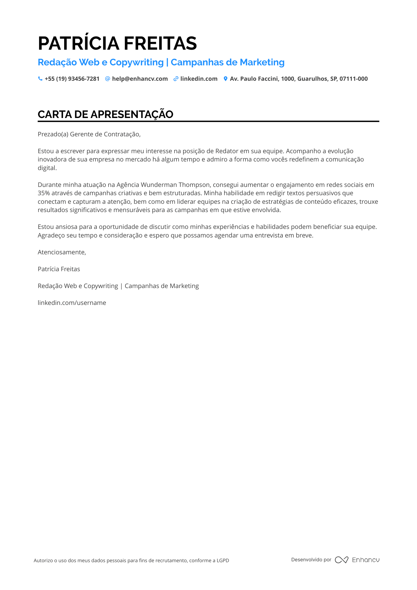 Jornalista Investigativo Resume Example