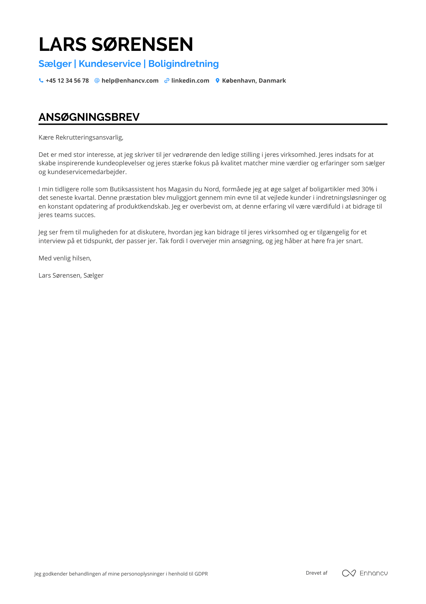 Ansøgningsbrev til Sælger hos Ikea Resume Example
