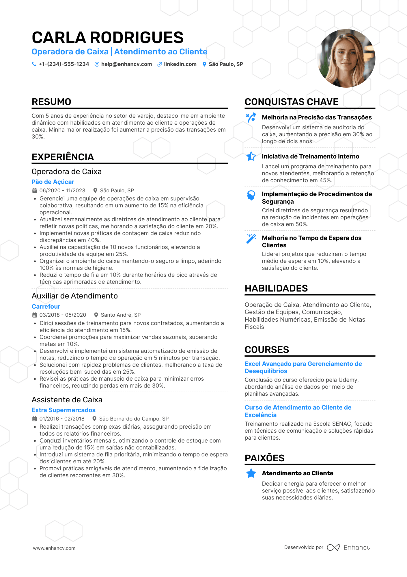 Operador de Caixa de Supermercado Resume Example