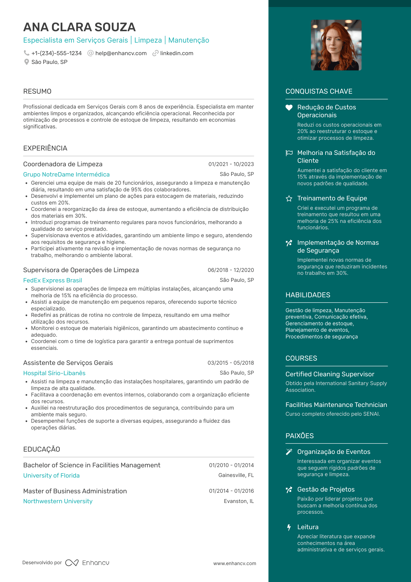 Serviços Gerais Escolar Resume Example