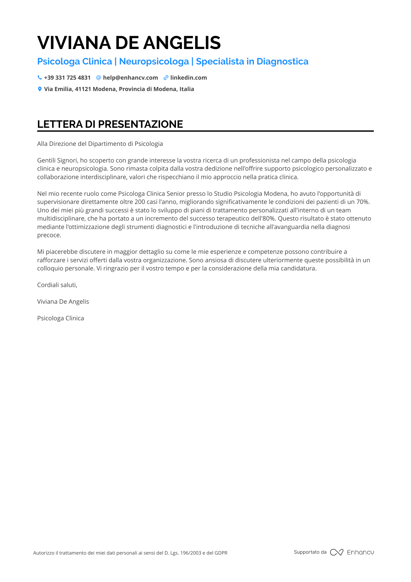 Psicologo Neuropsicologo Resume Example