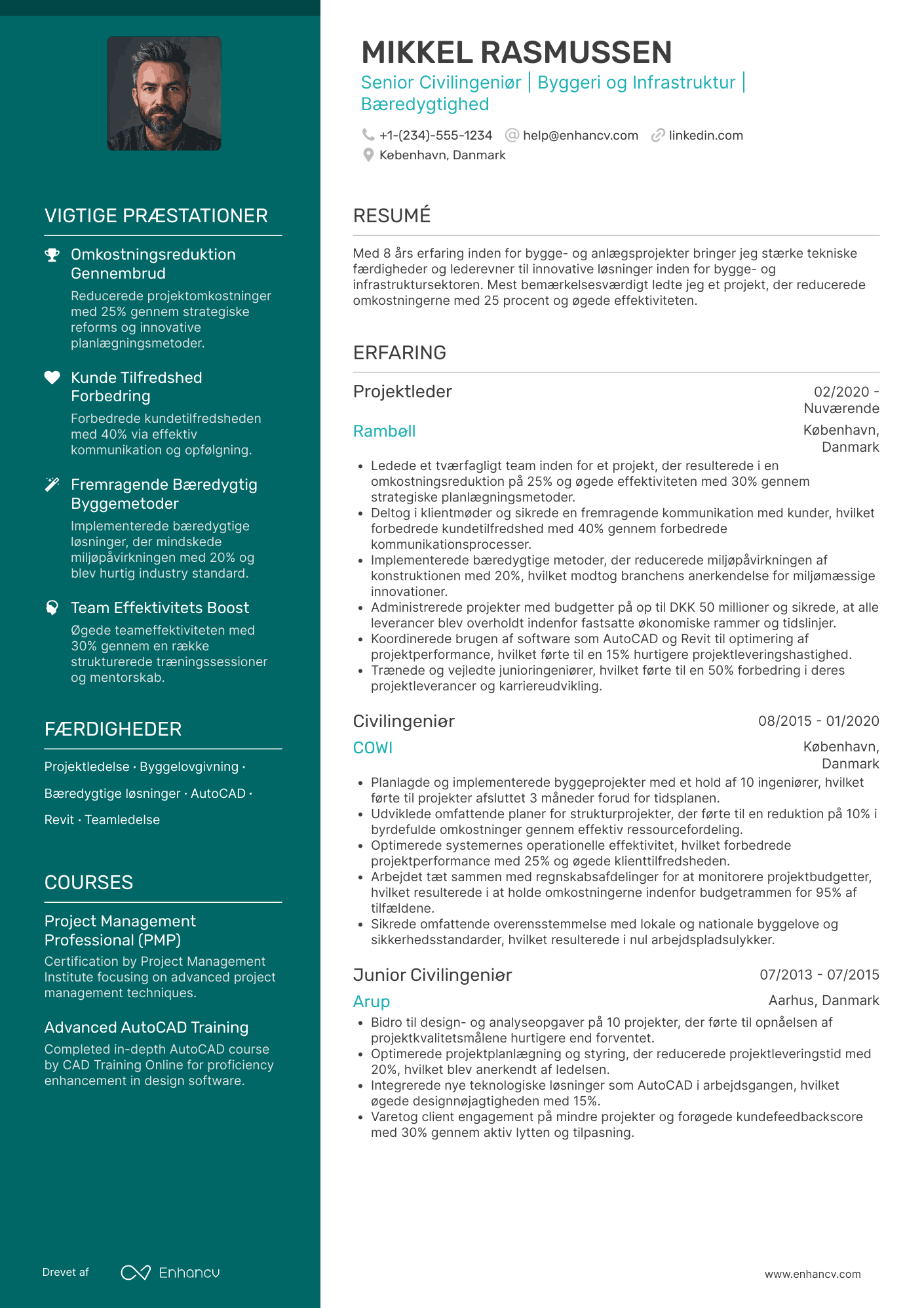 CV til Senior civilingeniør Resume Example