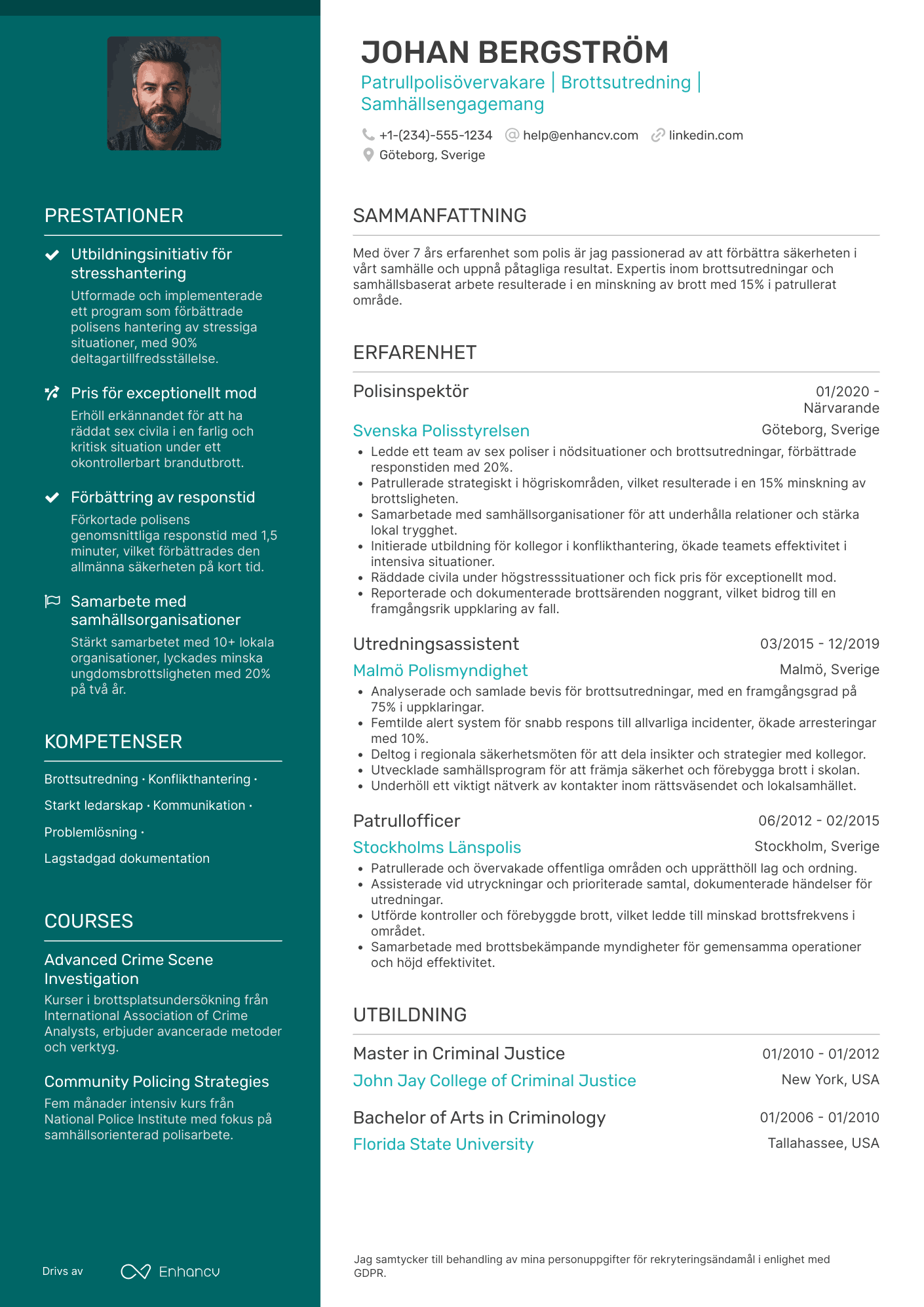CV för Patrullpolisövervakare Resume Example