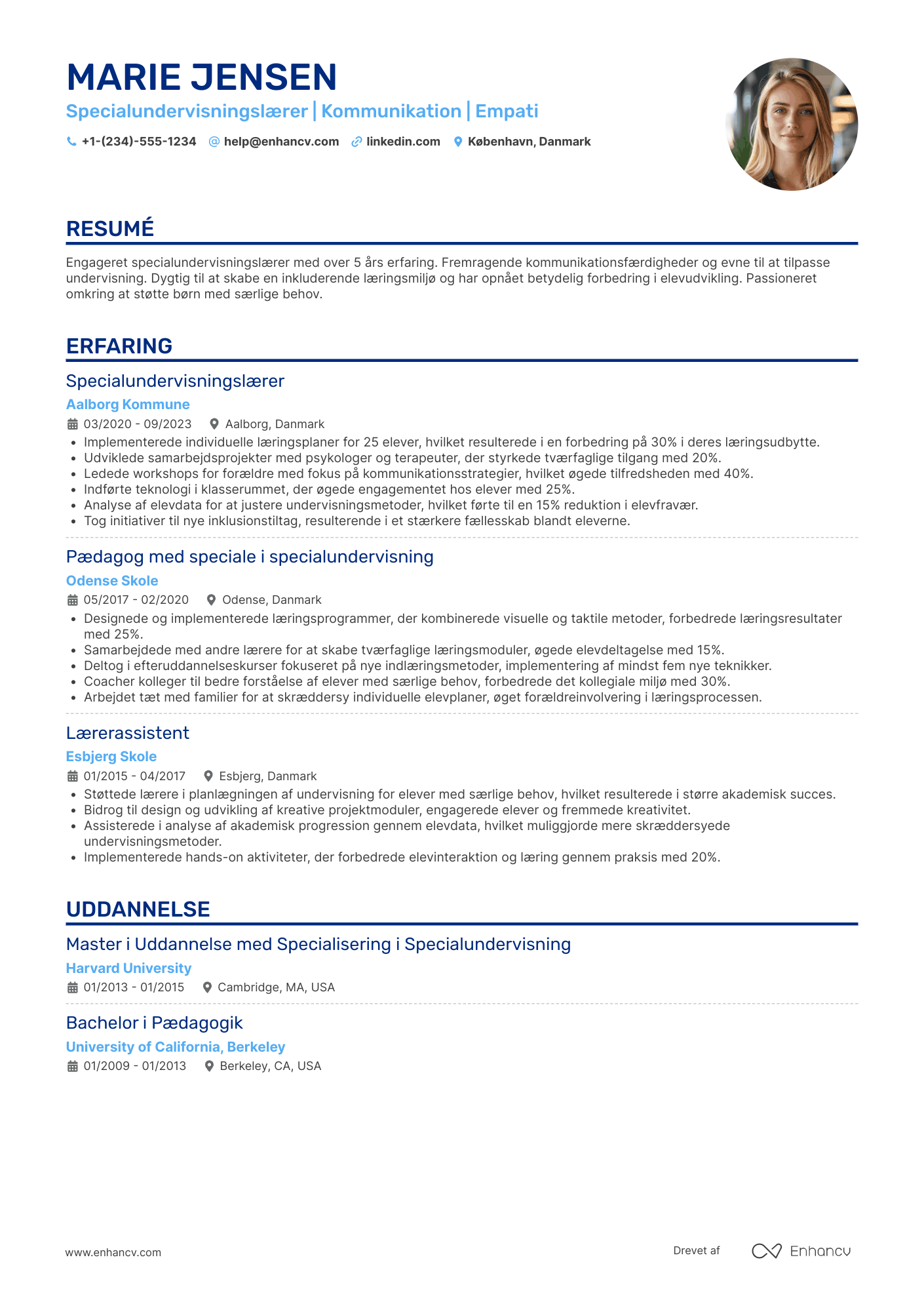 CV til Specialundervisningslærer Resume Example
