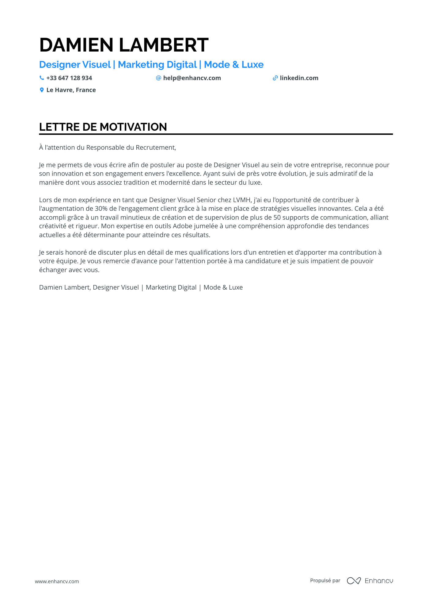 Graphiste débutant Resume Example