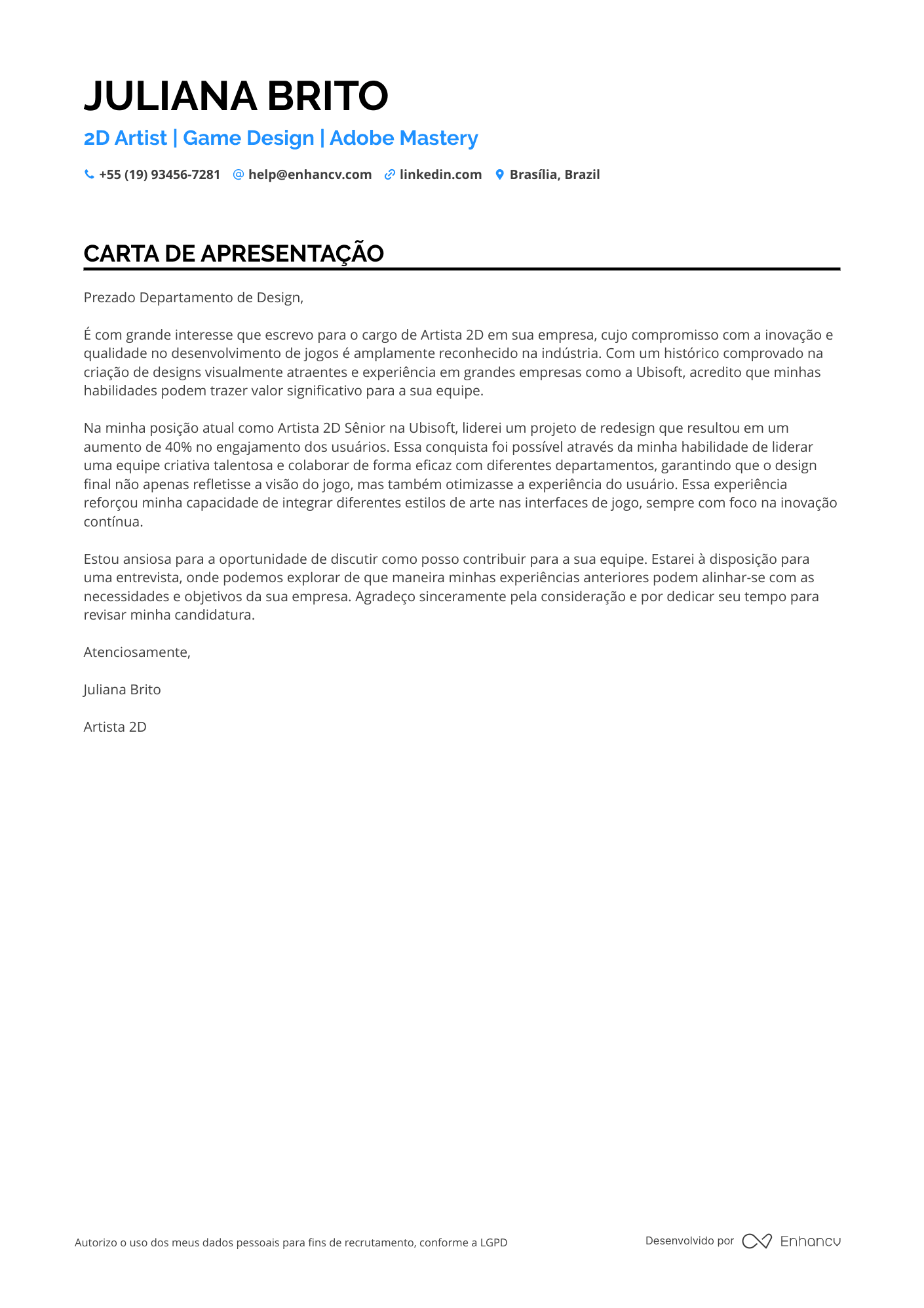 Artista de Instalação de Arte Resume Example