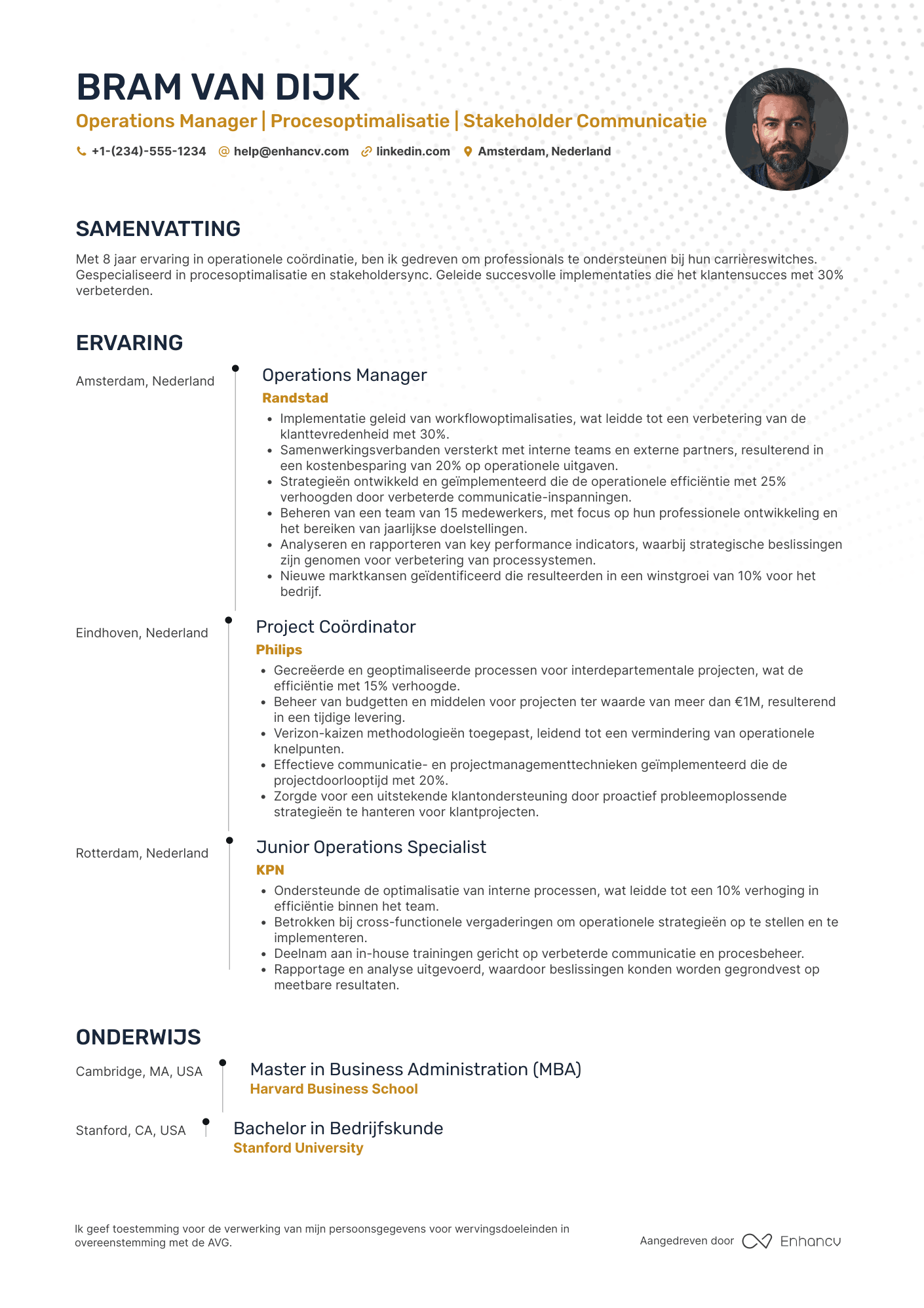 CV voor Carriereswitch Operations Coordinator Resume Example