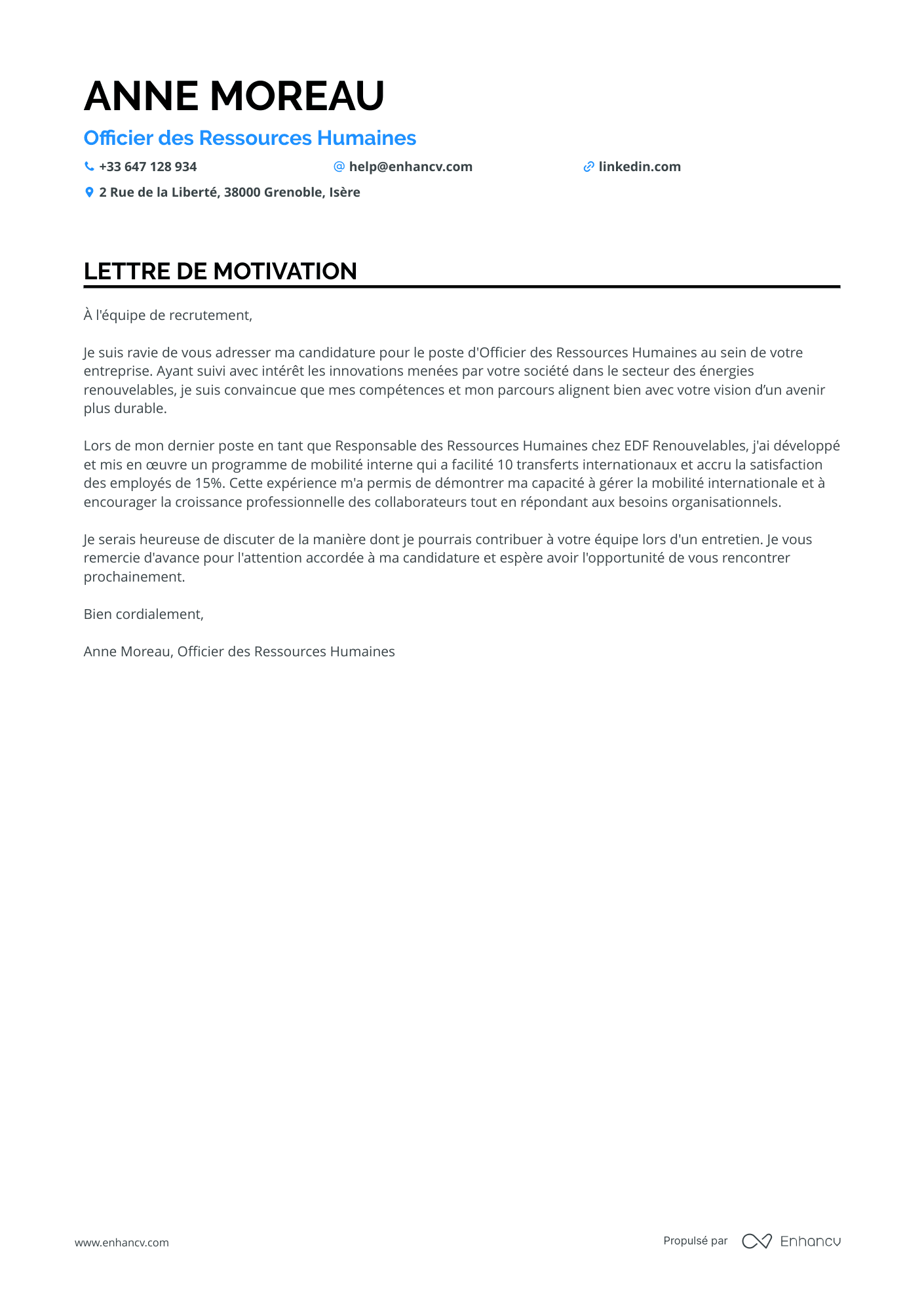 Assistant de Direction Spécialisé en Ressources Humaines Resume Example
