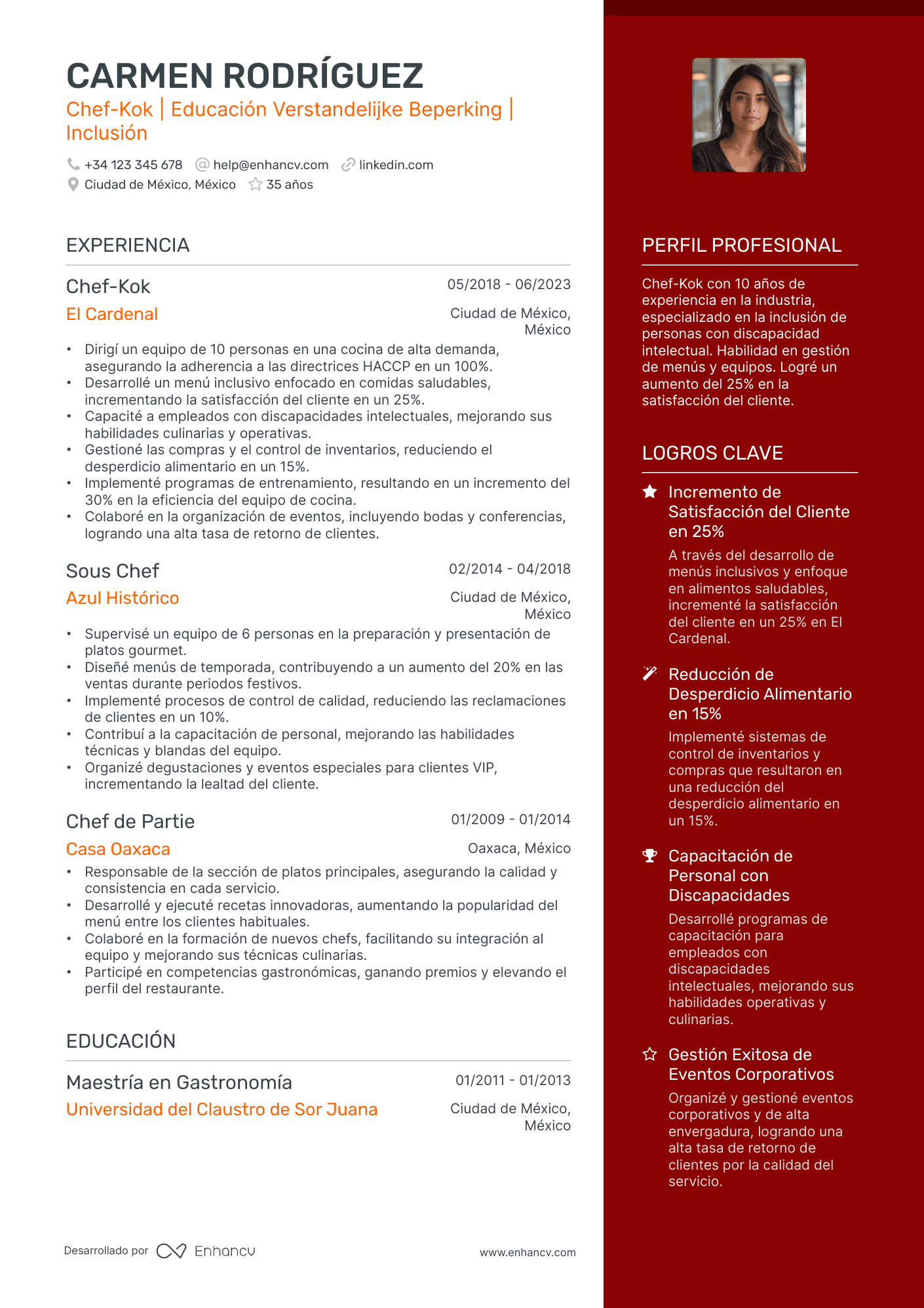 Chef de Partie Resume Example