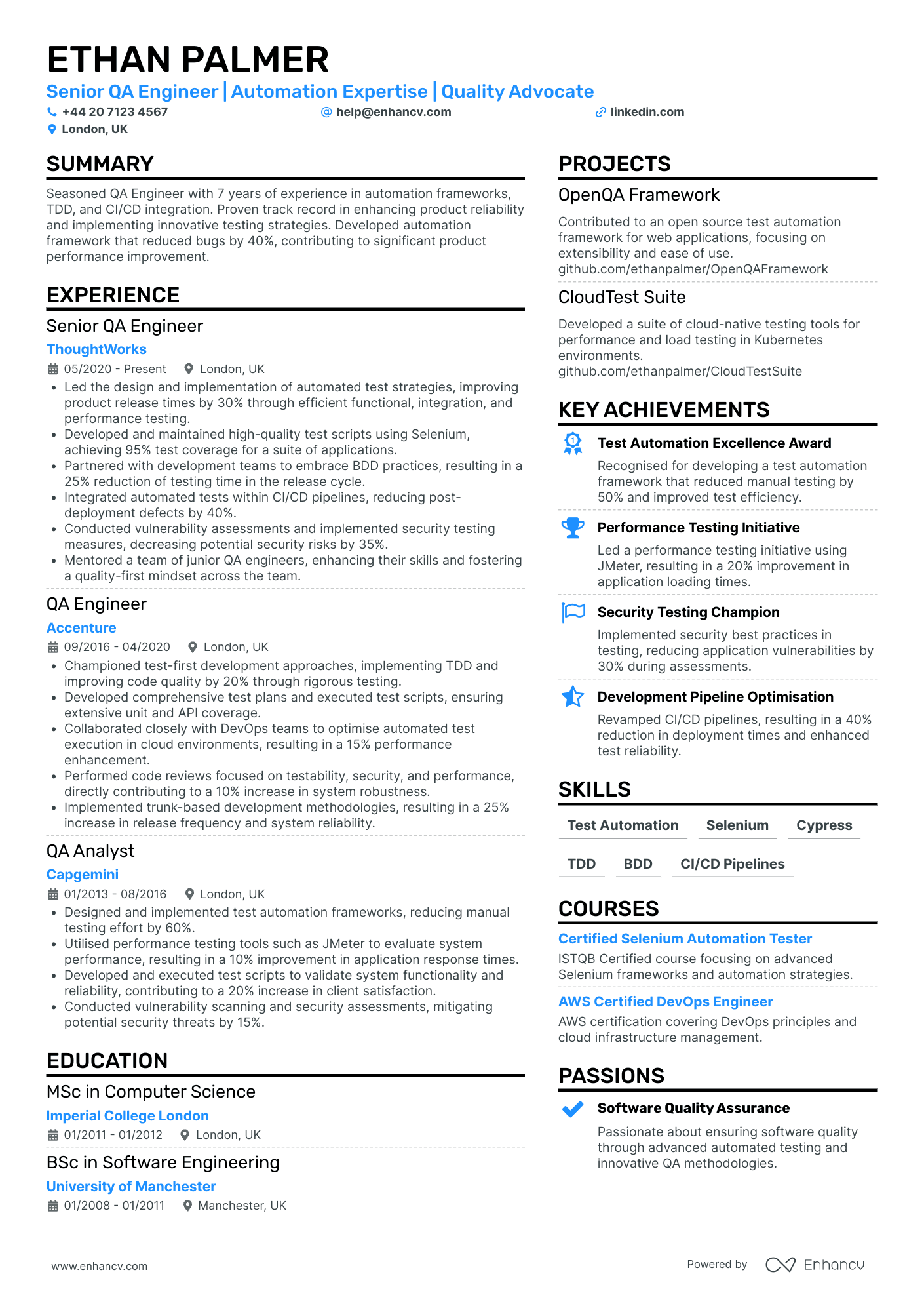 Devops Automation Engineer Resume Example