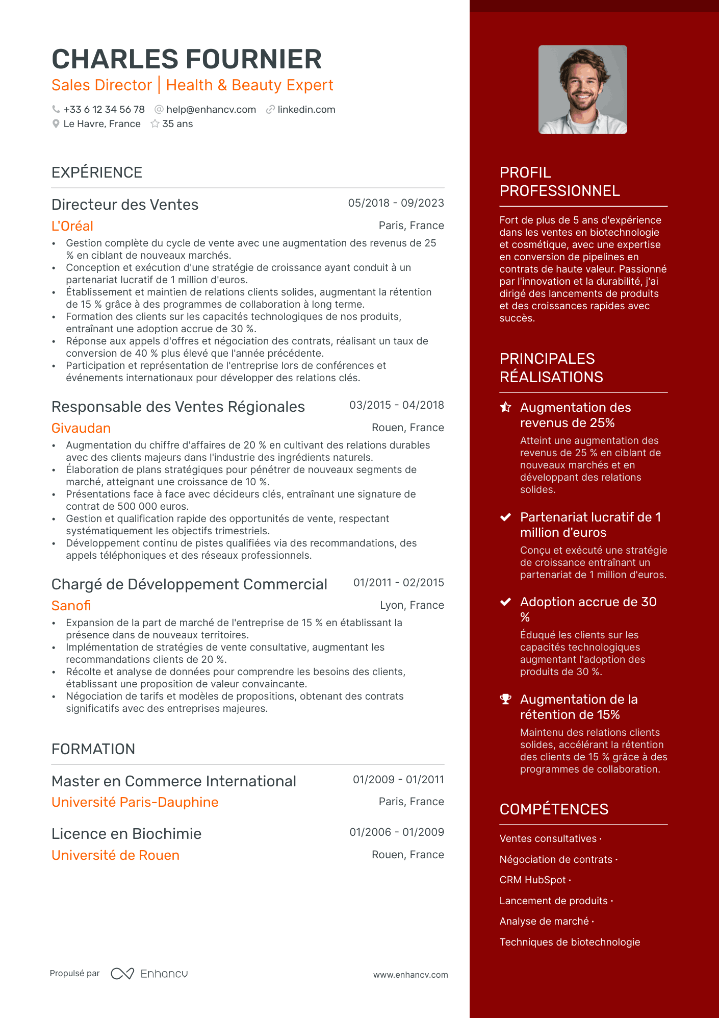 Vendeuse en cosmétique Resume Example