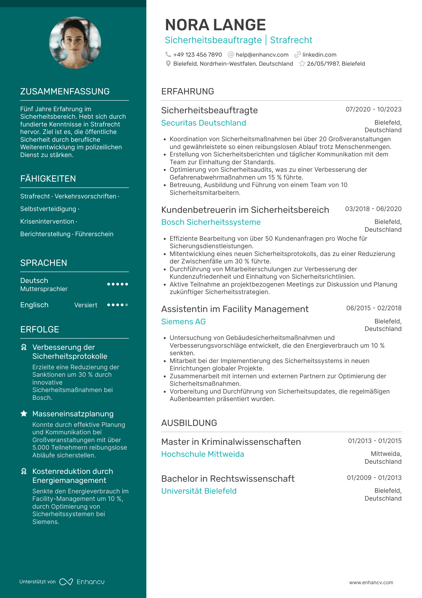 Lebenslauf als Polizei Auszubildender Resume Example
