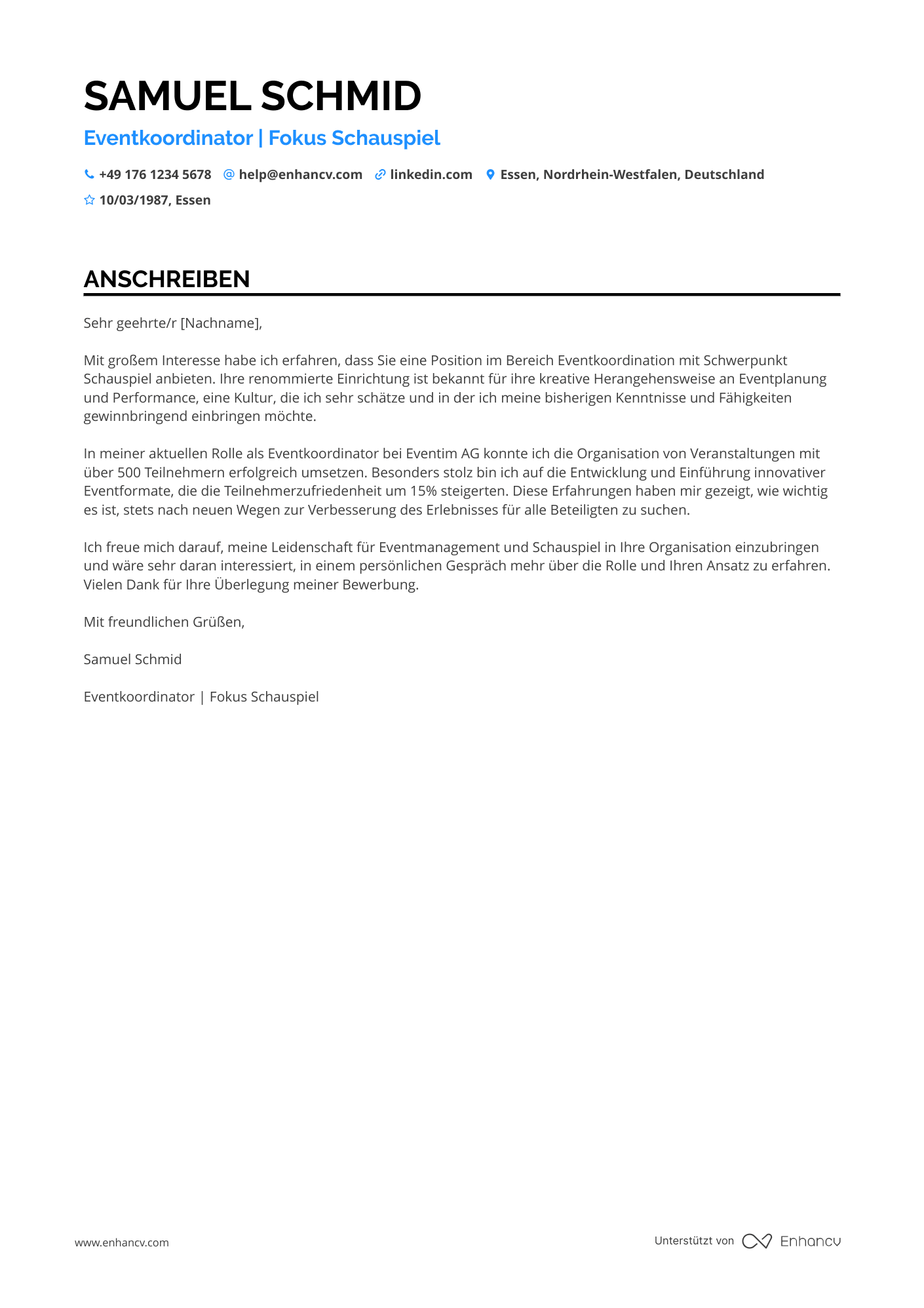 Anfänger Schauspieler Resume Example