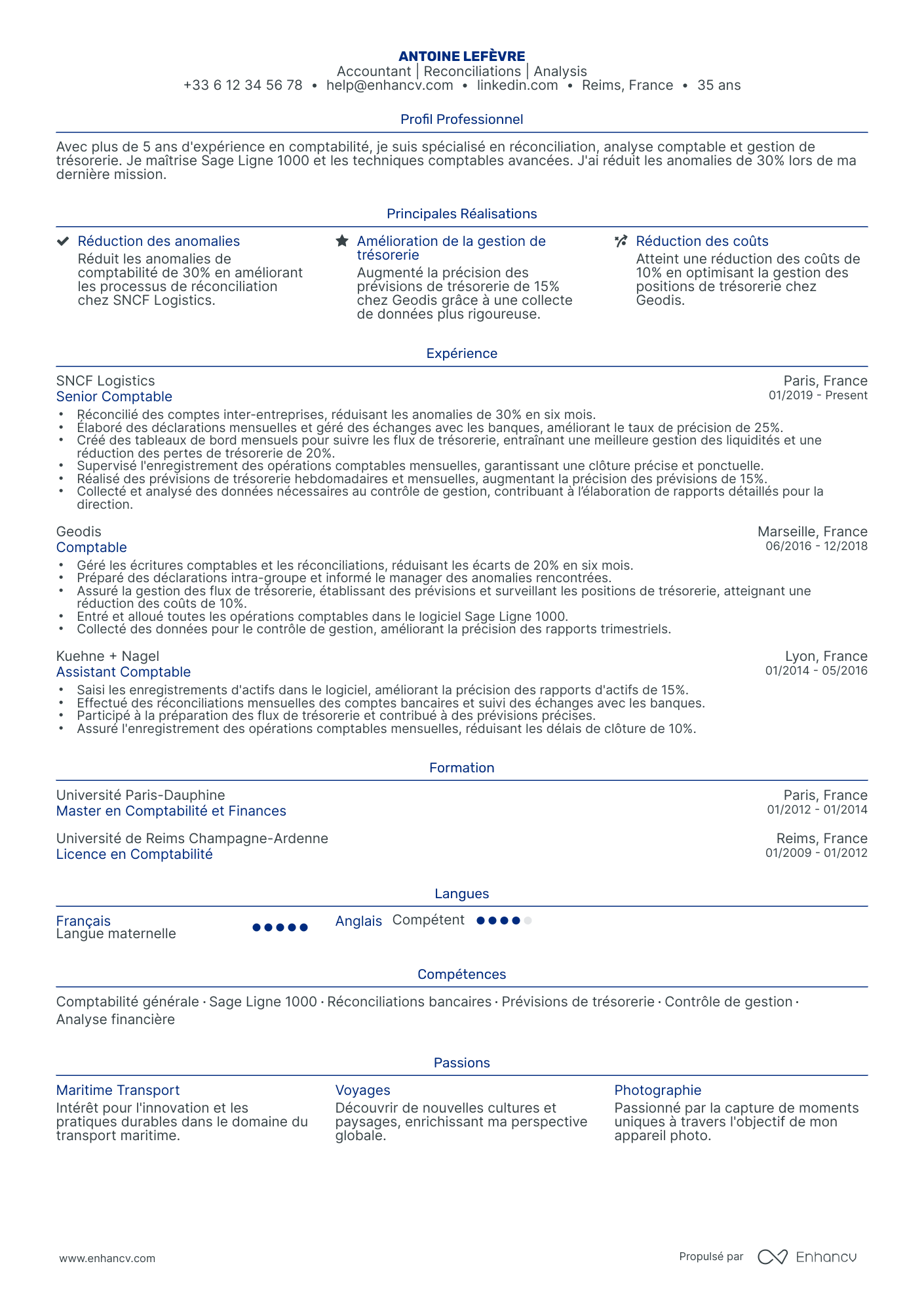 Comptable Général Resume Example