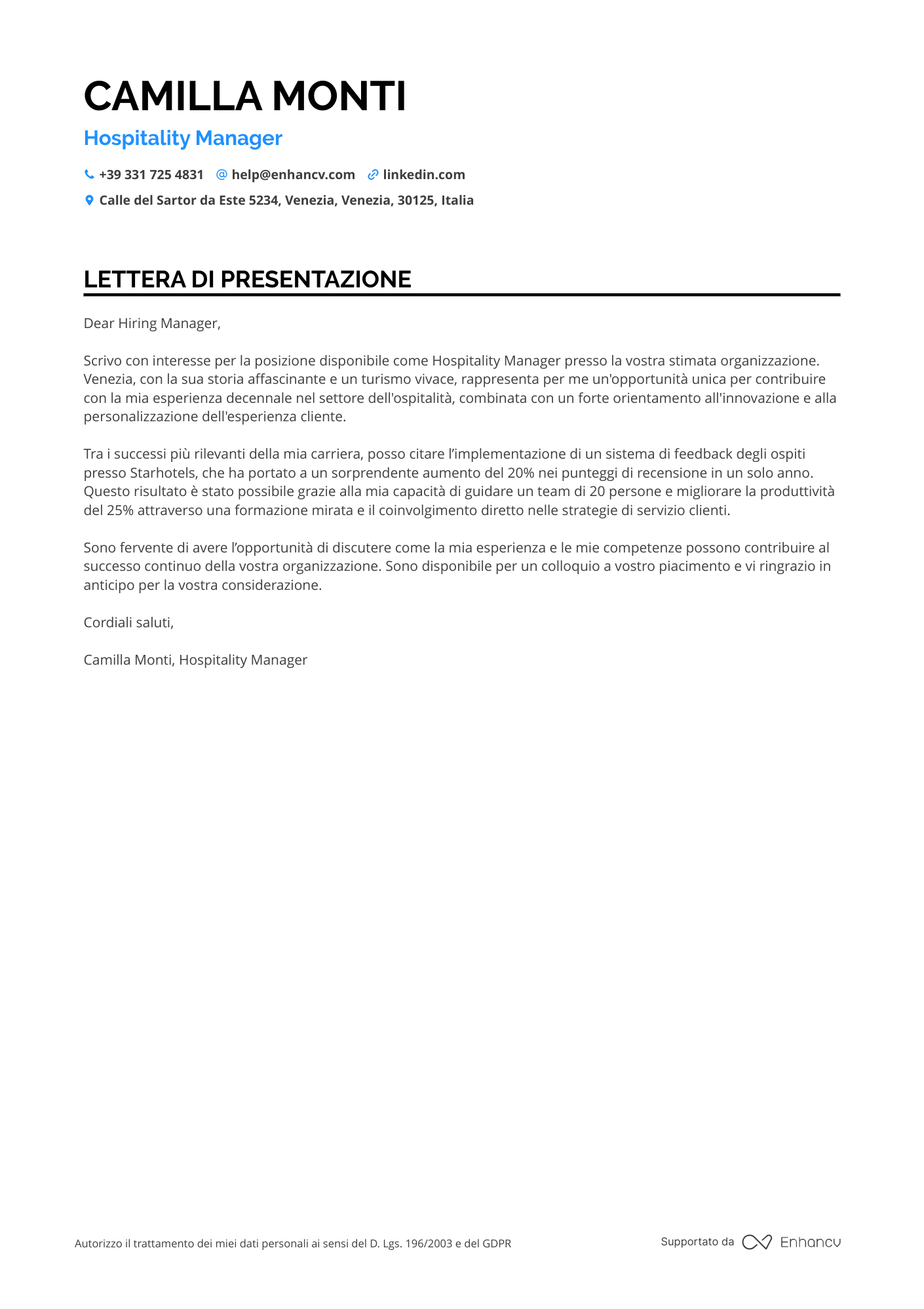 Estetista Pedicure Professionale Resume Example