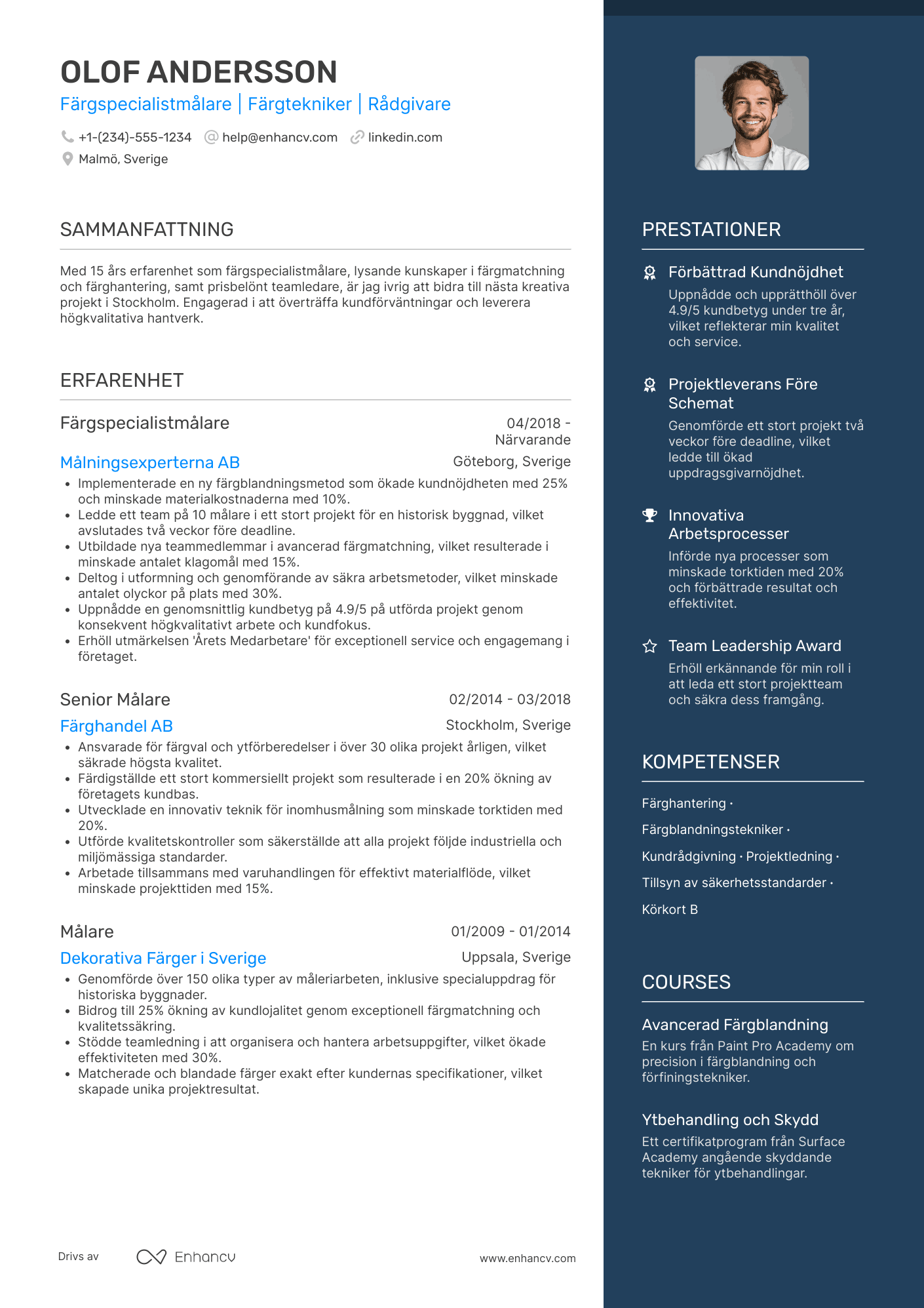 CV för Färgspecialistmålare Resume Example