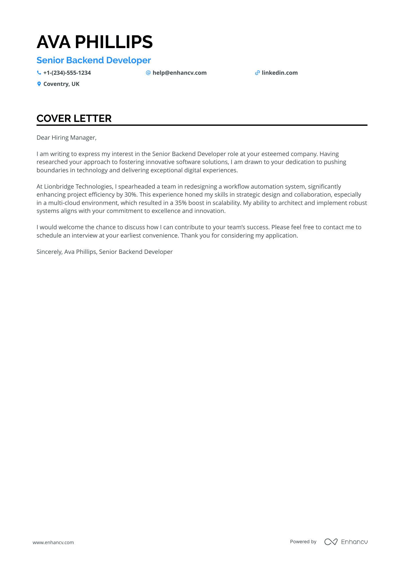 .Net Backend Developer Resume Example
