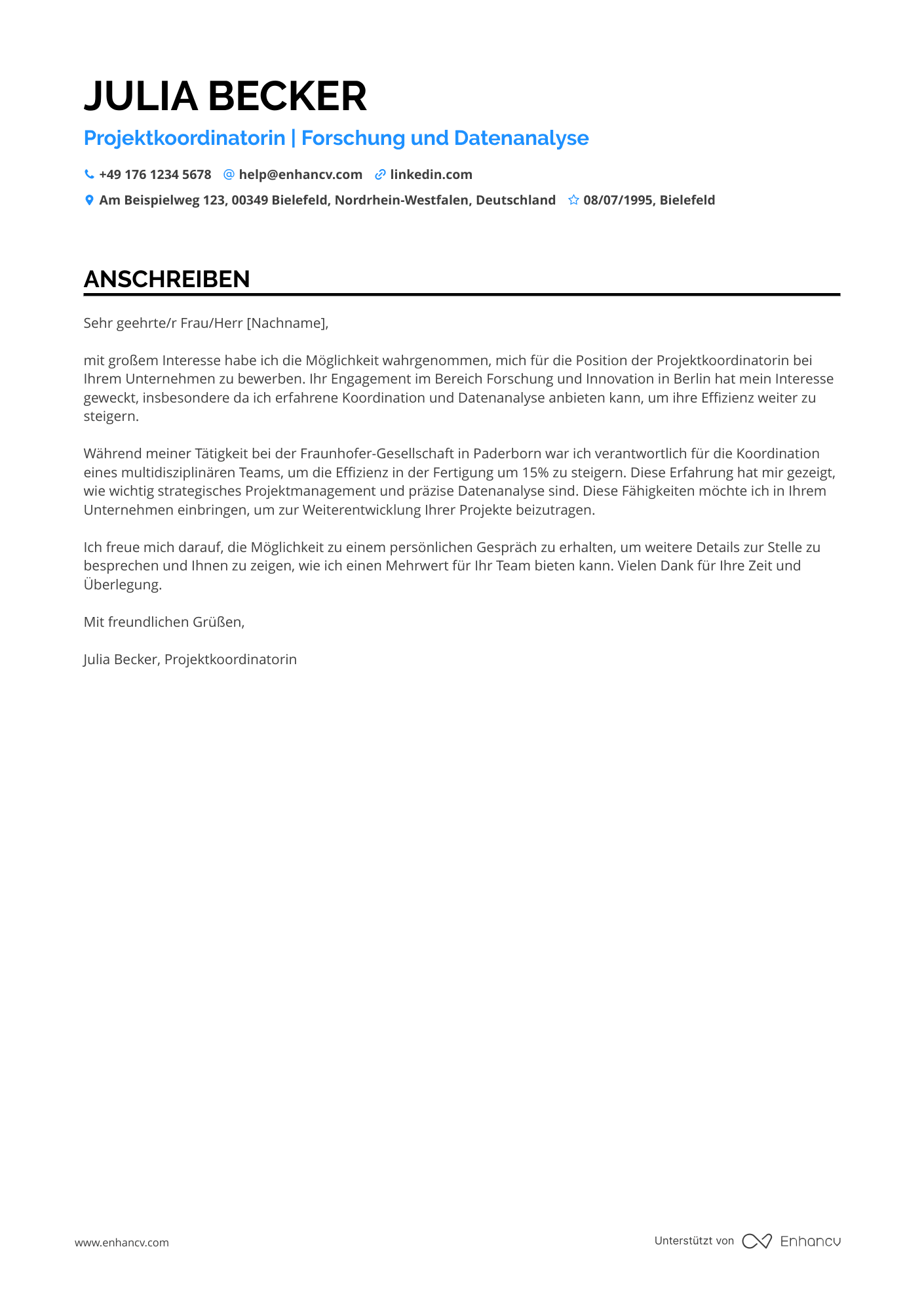 Einstiegslevel Akademiker Resume Example