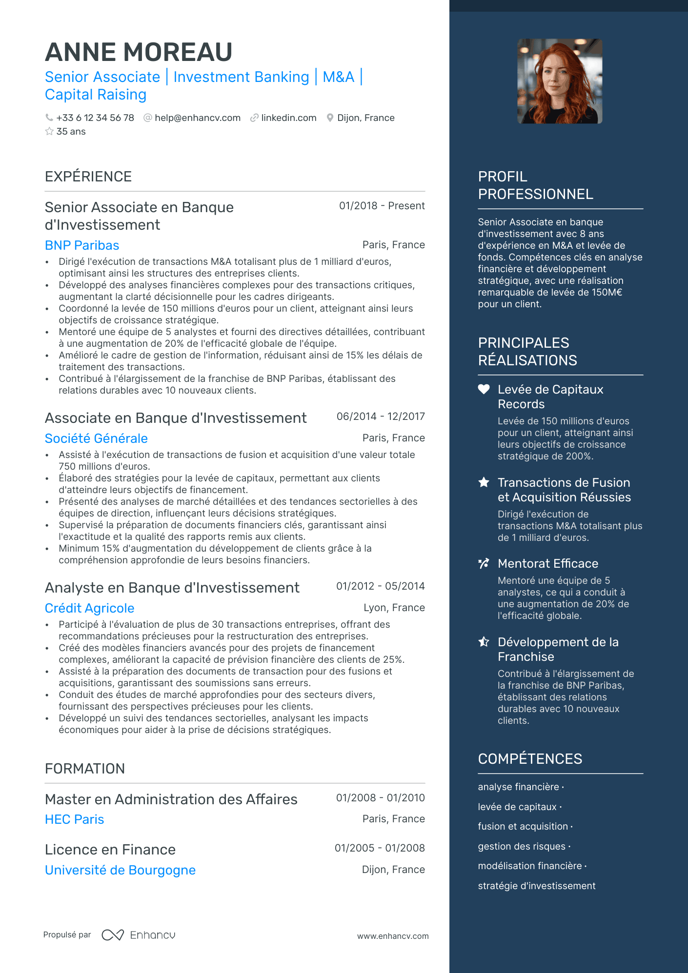 Conseiller Clientèle Banque Senior Resume Example