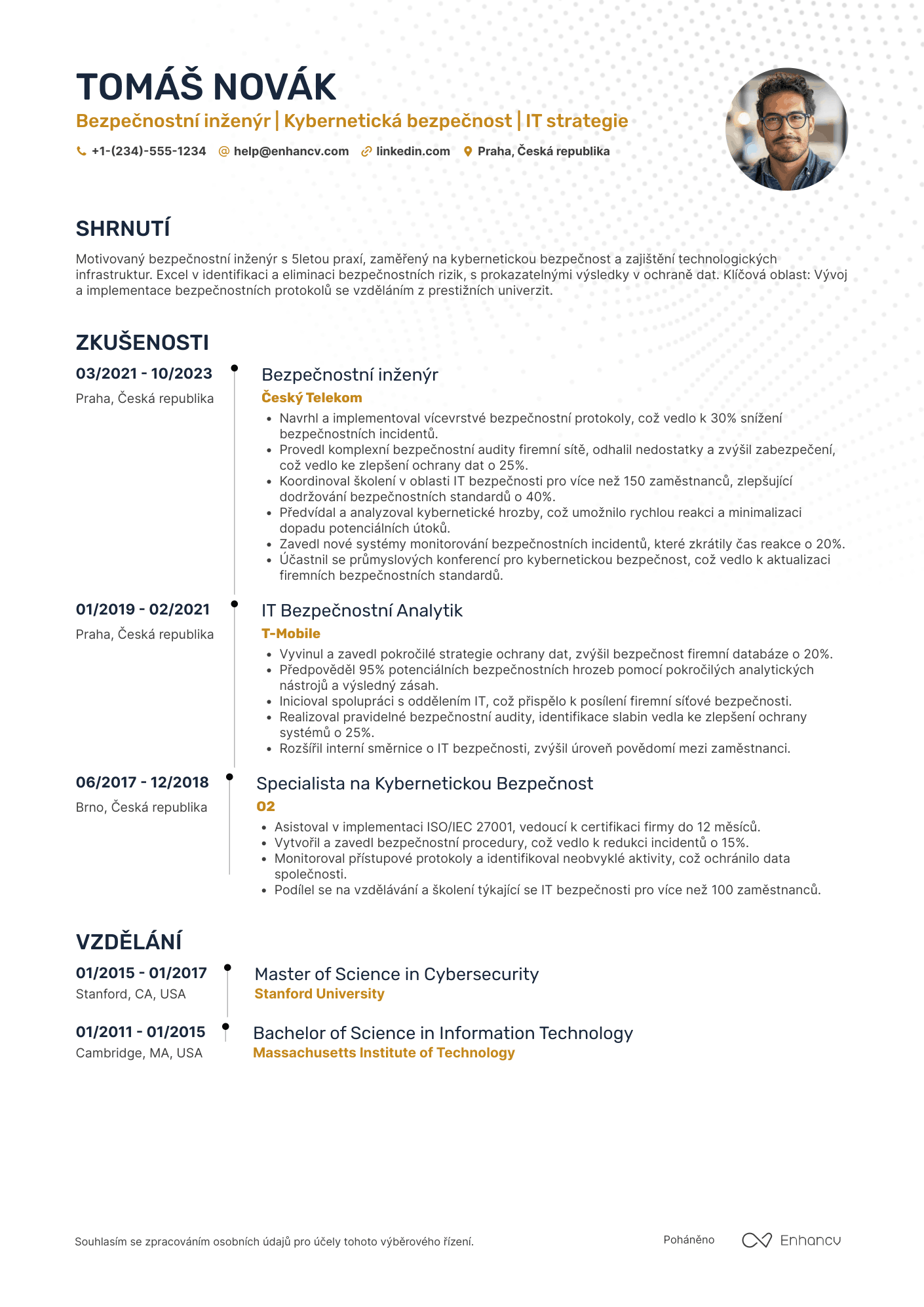 Životopis pro Bezpečnostní inženýr Resume Example