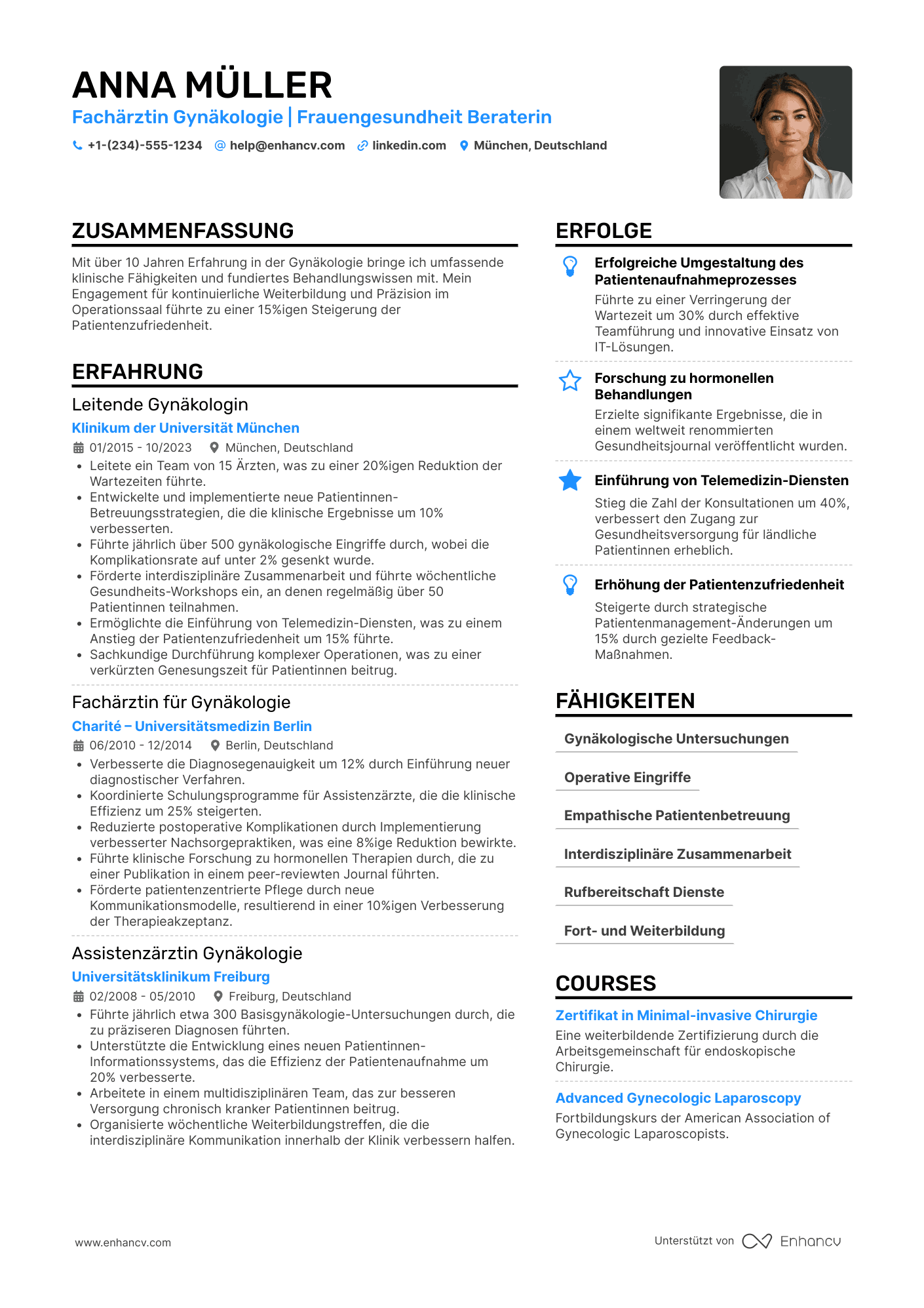 Lebenslauf Arzt Gynäkologie Resume Example