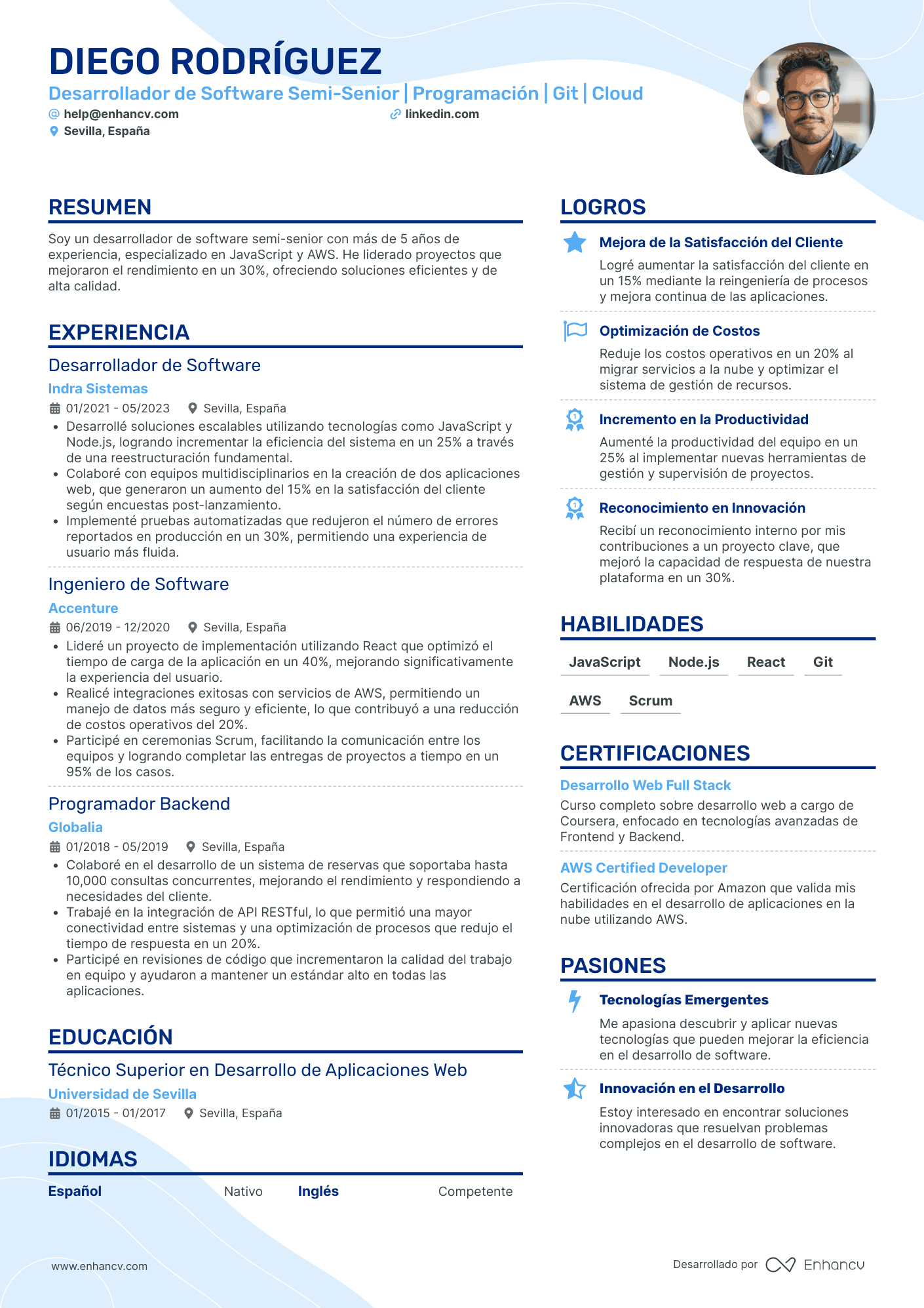 Programador Semi Senior Resume Example