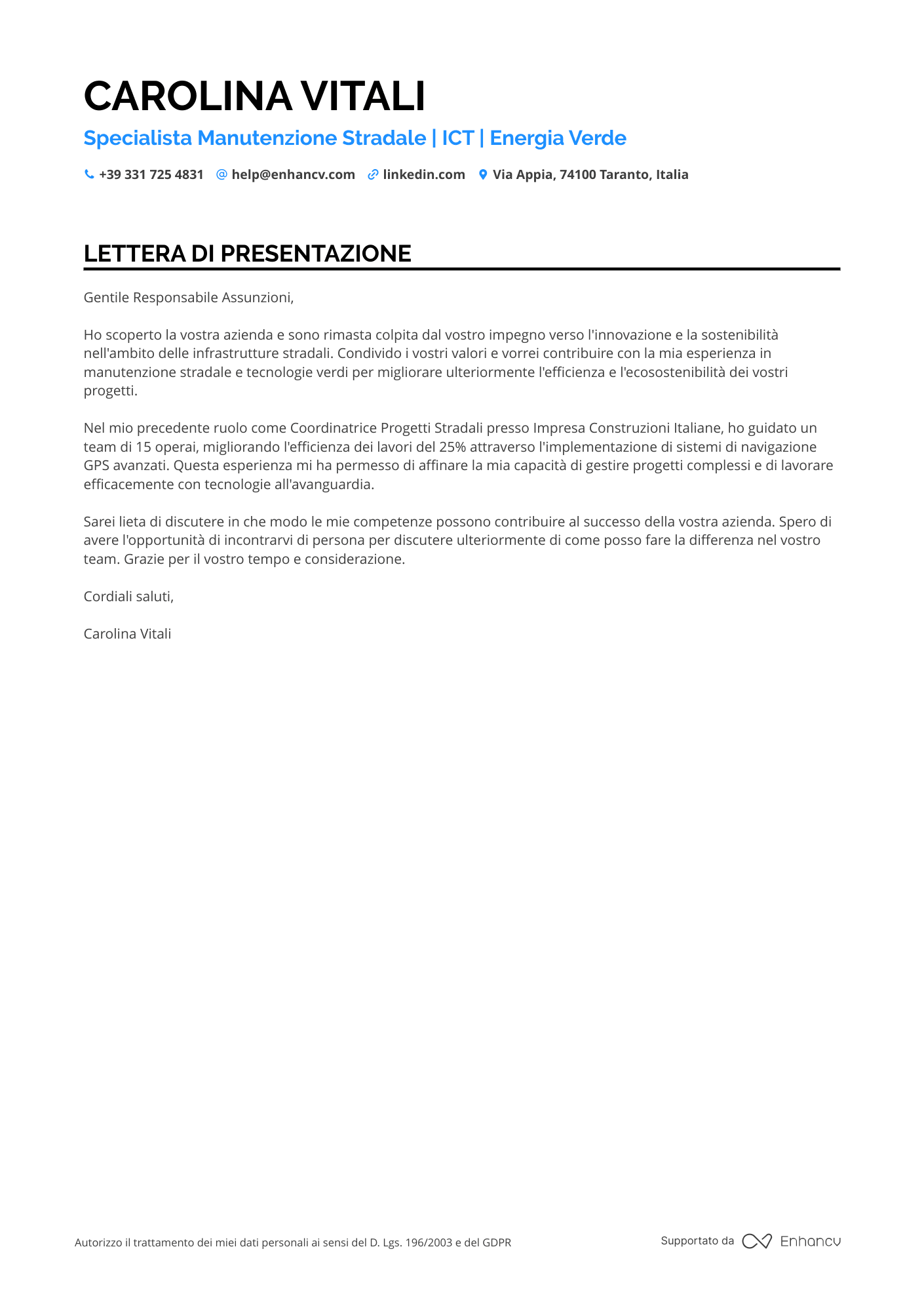 Operaio Edile Specializzato in Pavimentazione Resume Example