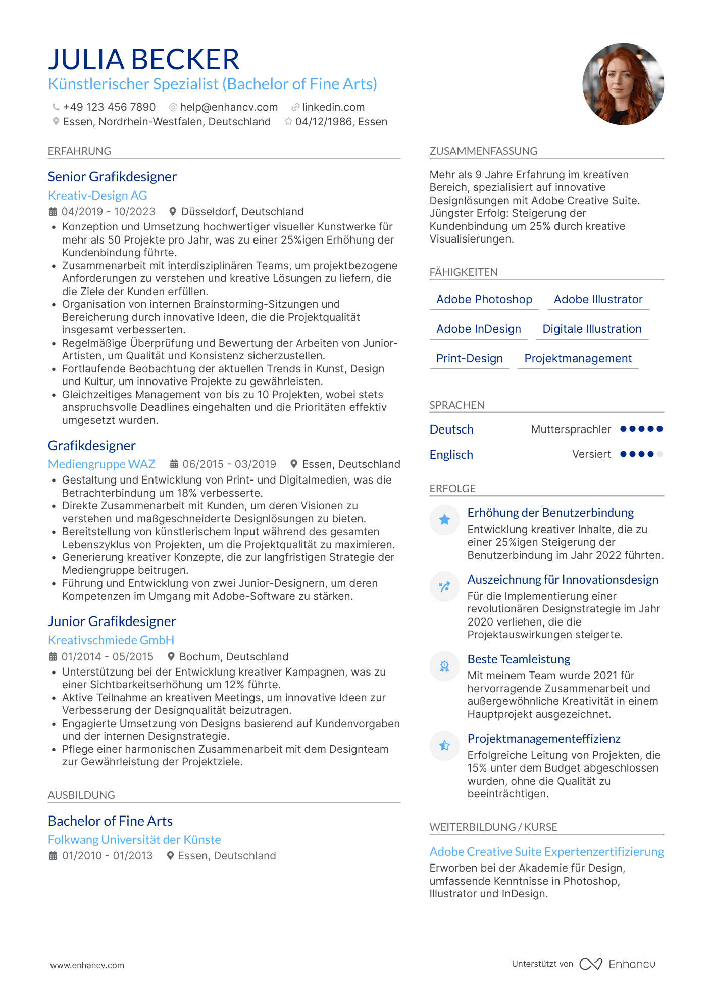Lebenslauf als Künstlerischer Spezialist Resume Example