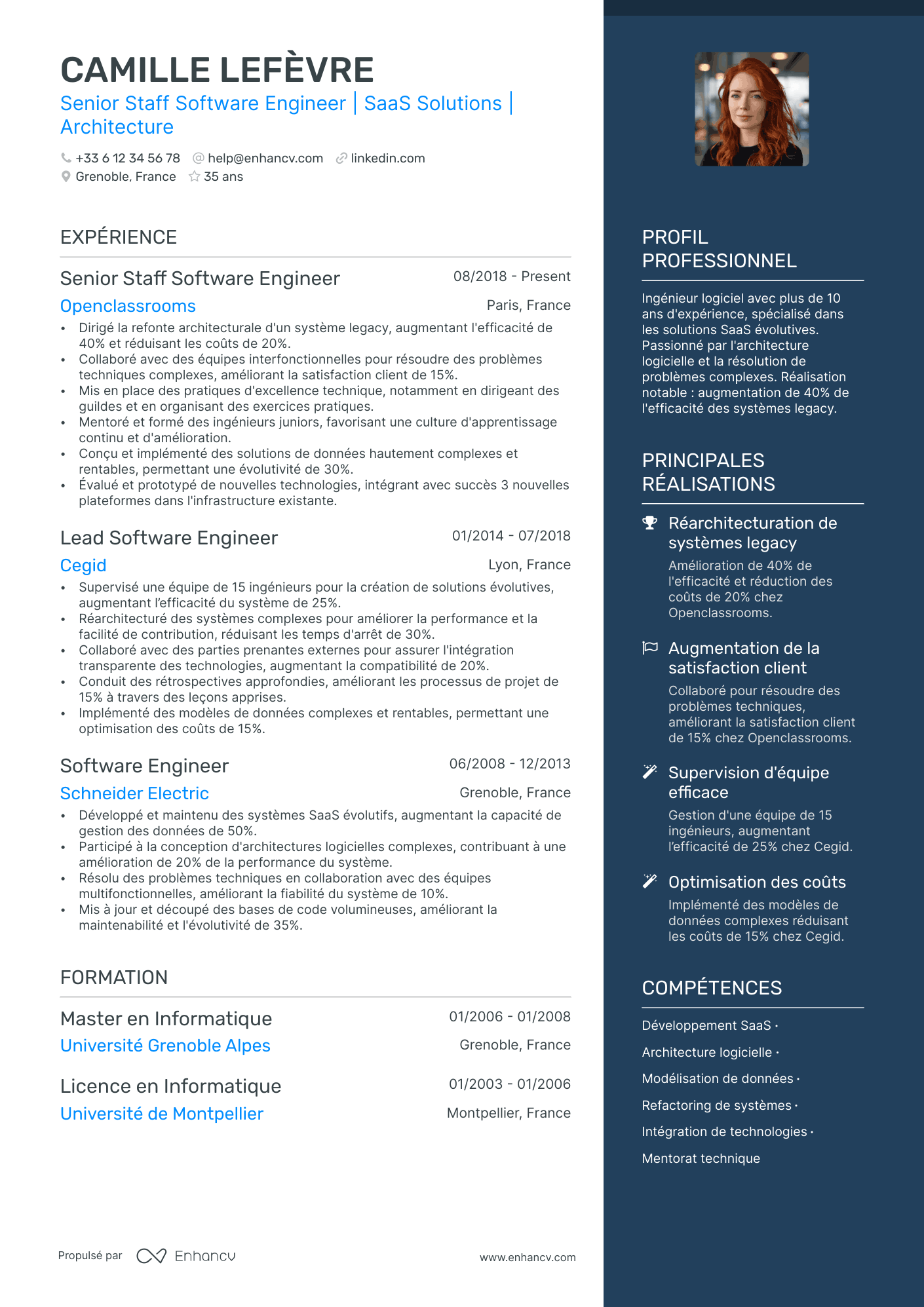 Ingénieur Senior Resume Example