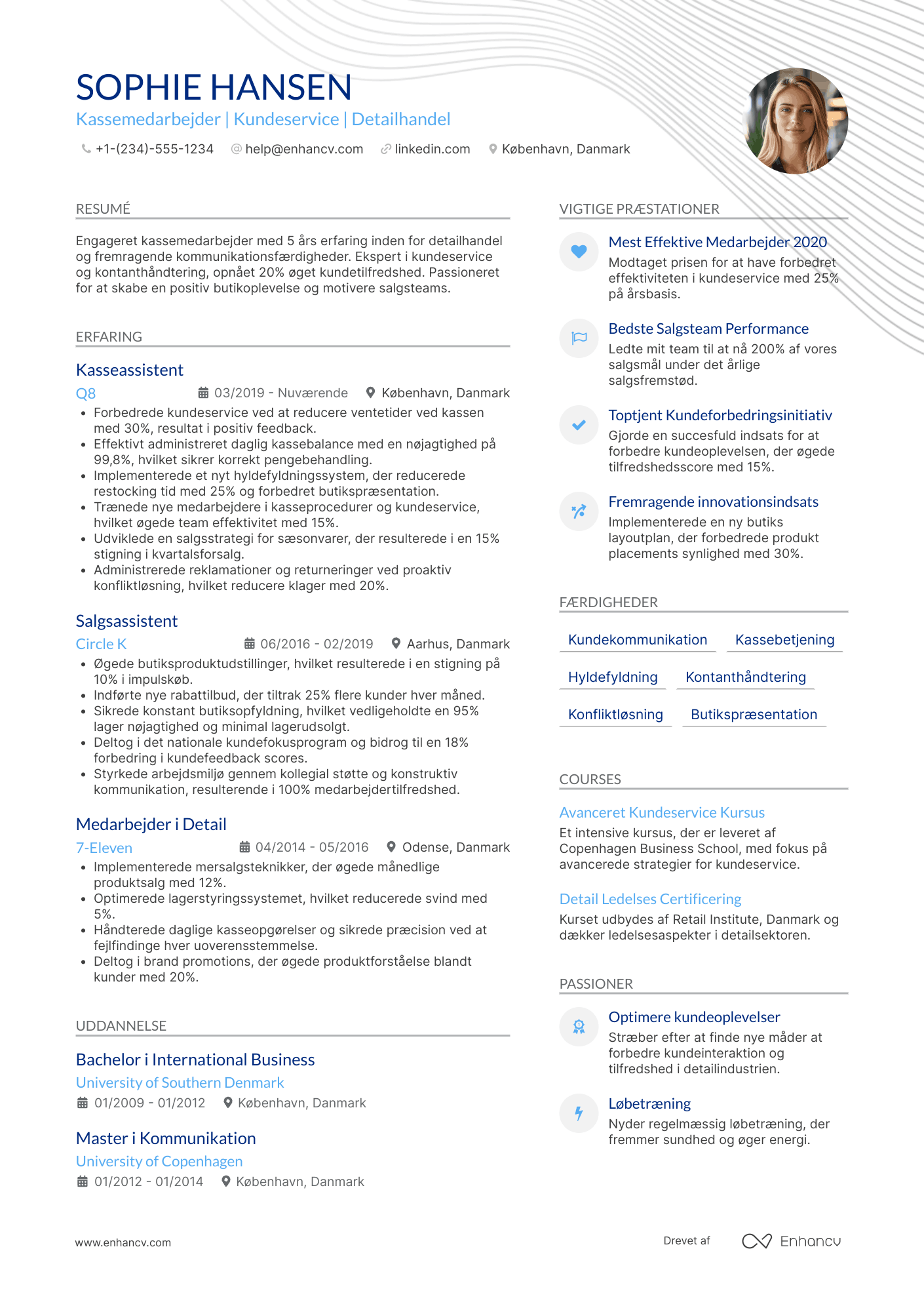 CV til Kassemedarbejder ved tankstation Resume Example