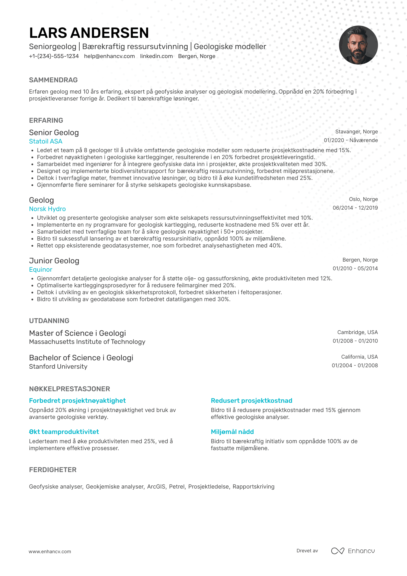 CV for Seniorgeolog Resume Example