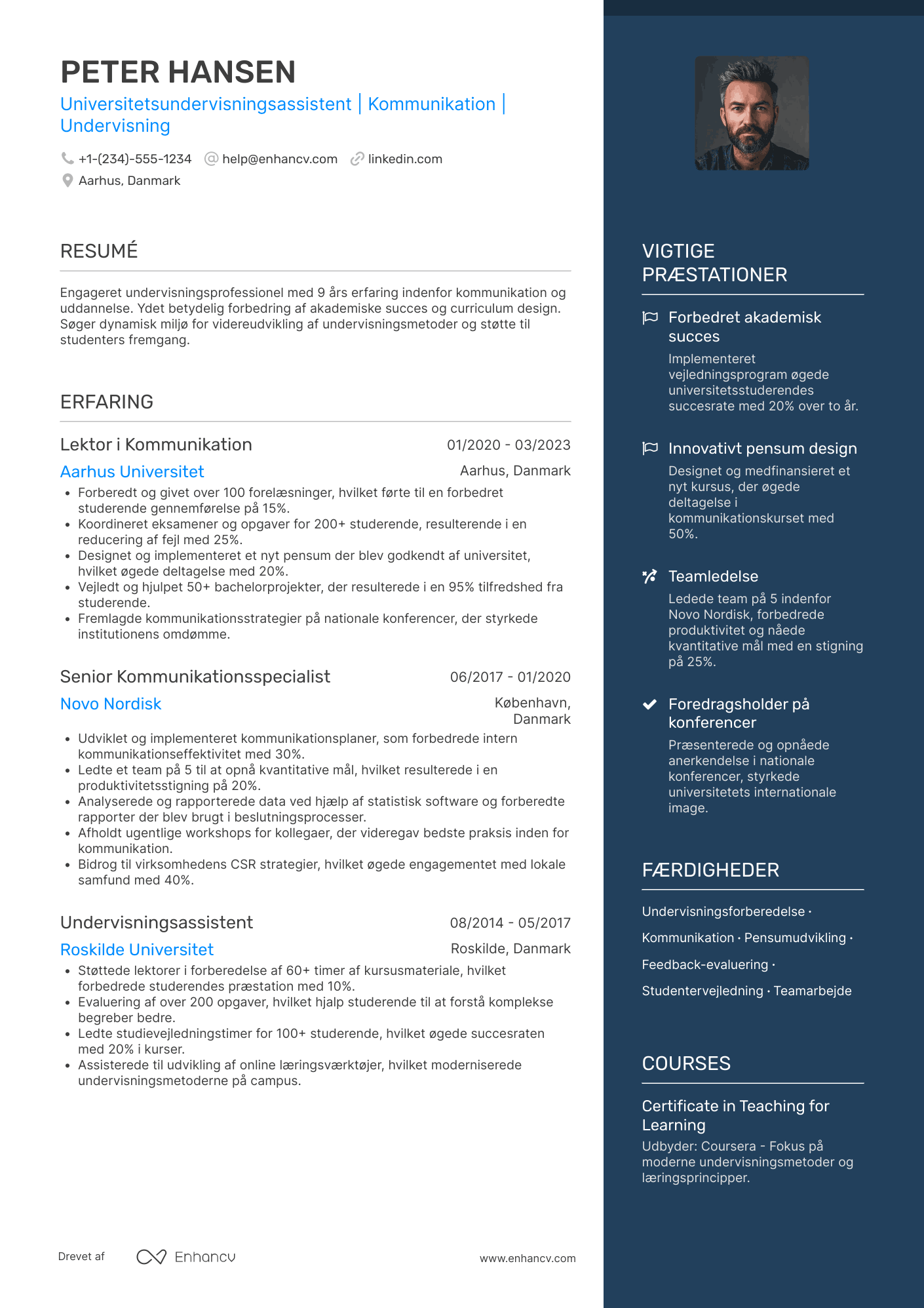 CV til Universitetsundervisningsassistent Resume Example