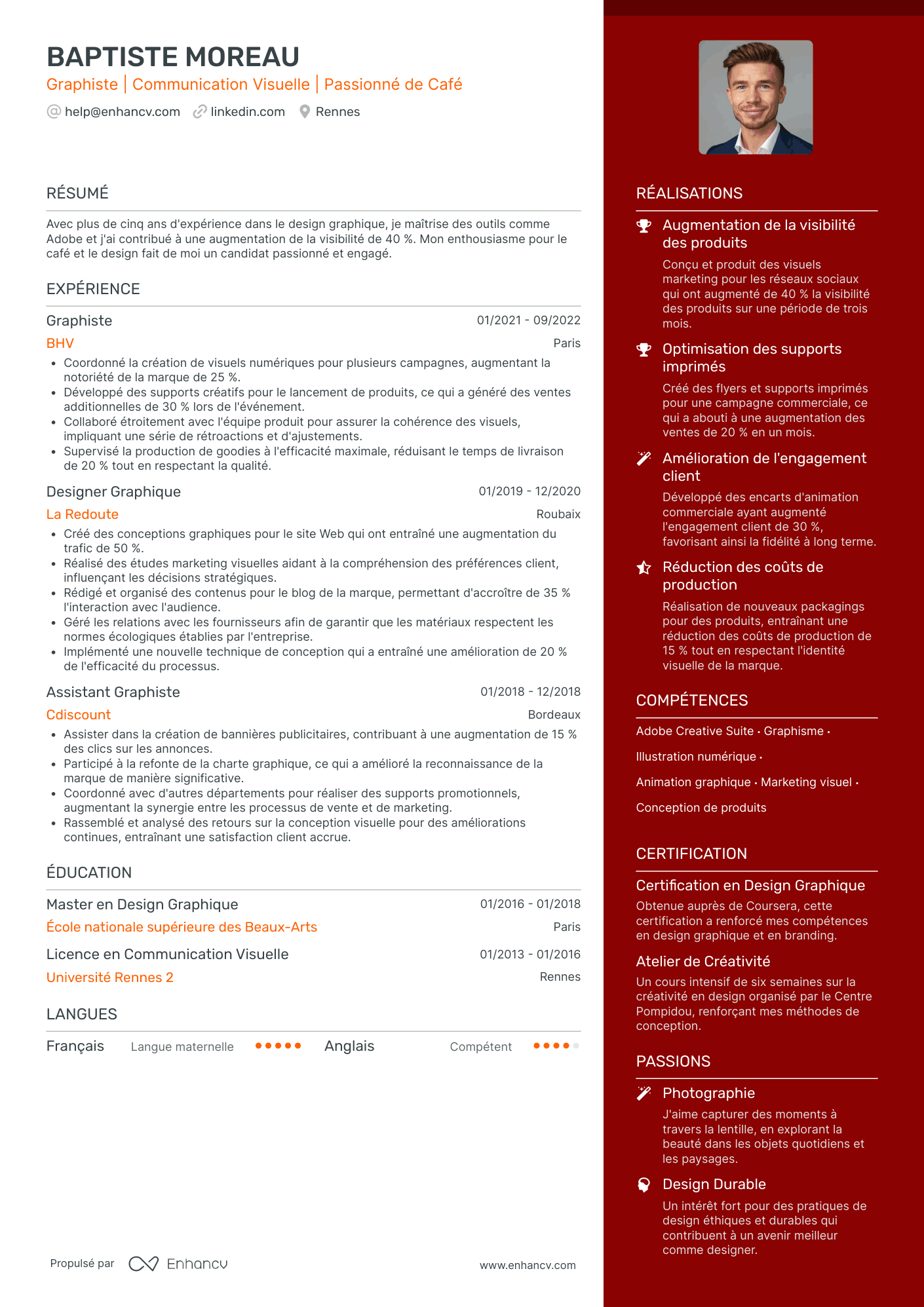 Designer Graphique Resume Example